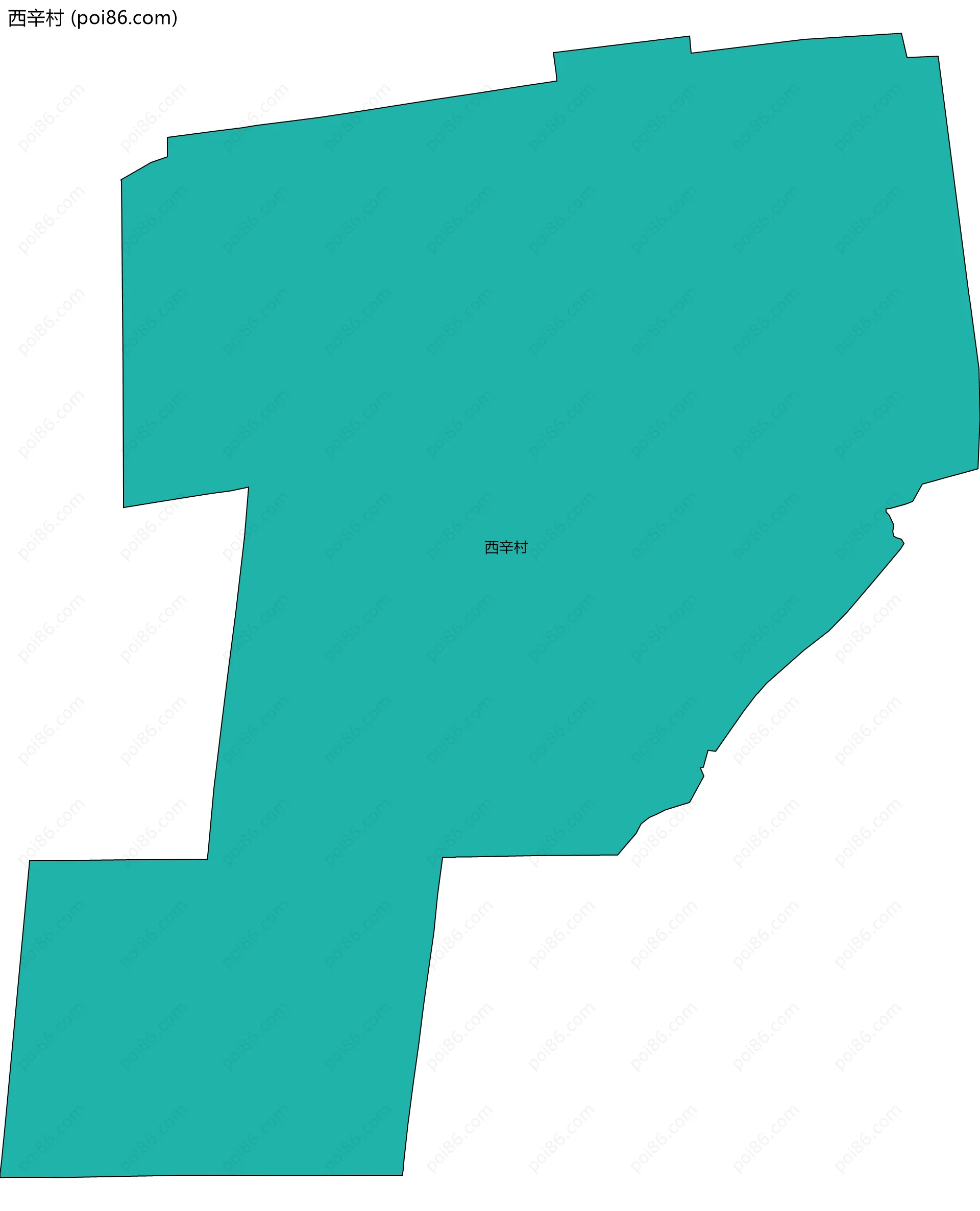 西辛村边界地图