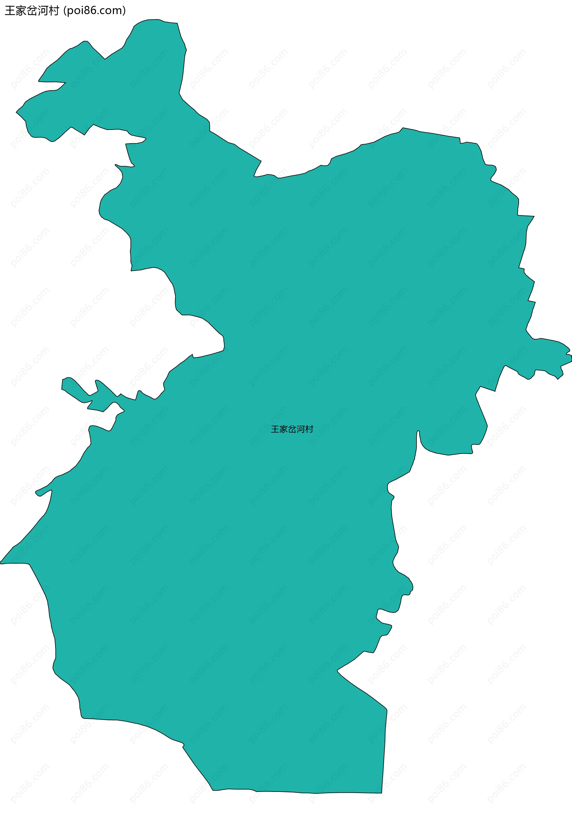 王家岔河村边界地图