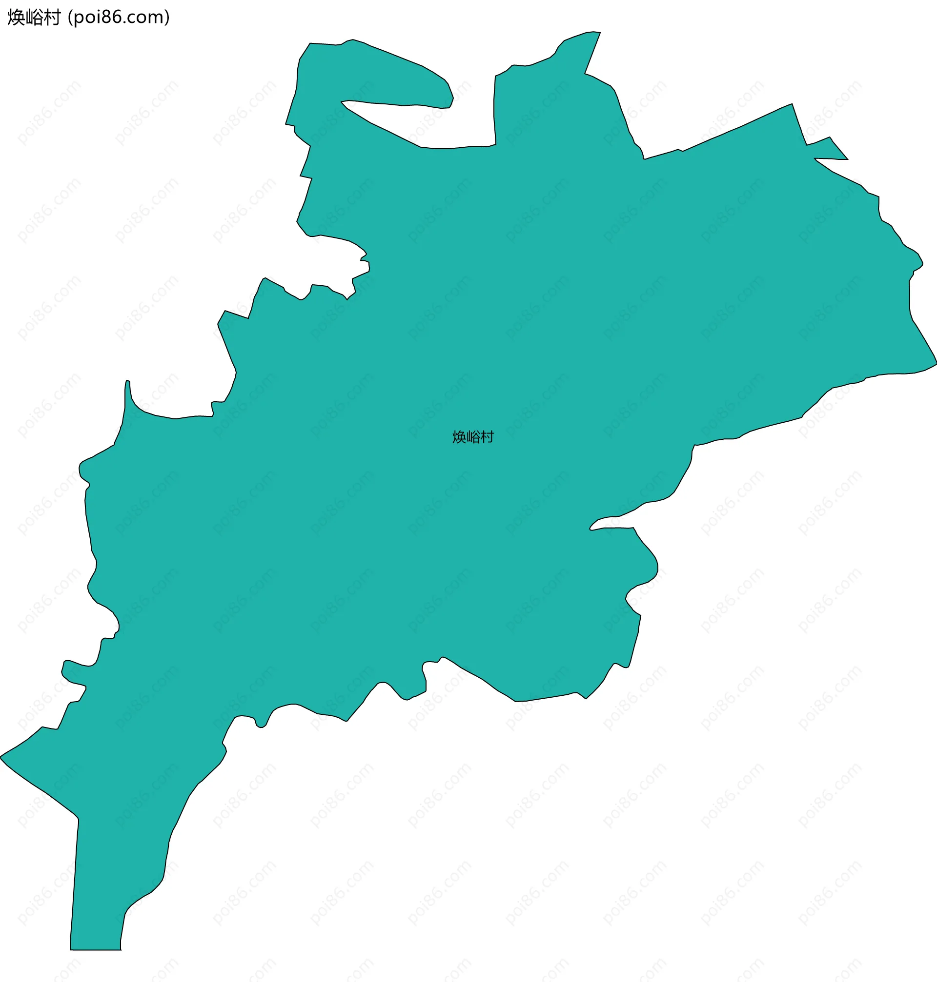 焕峪村边界地图