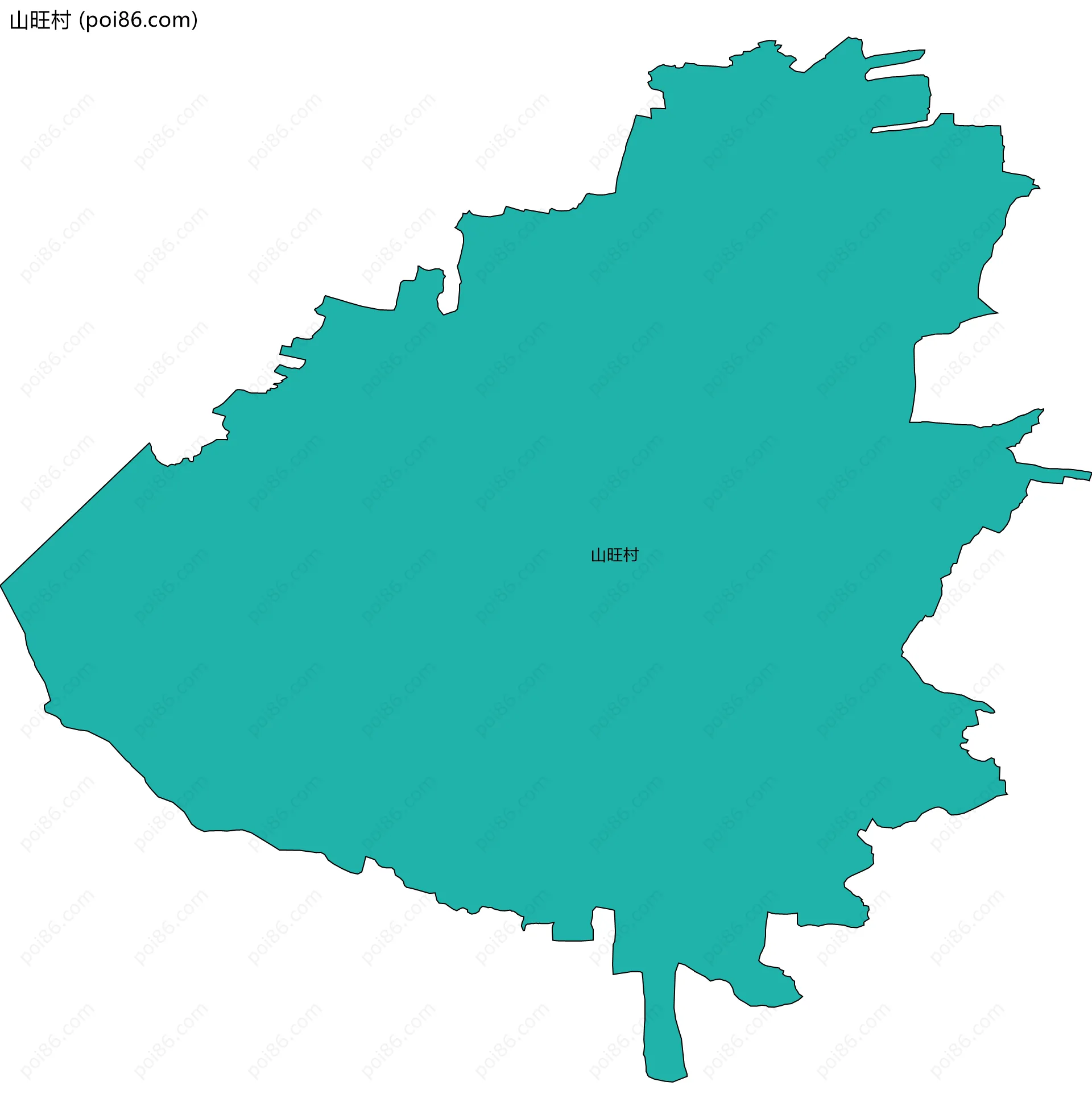 山旺村边界地图