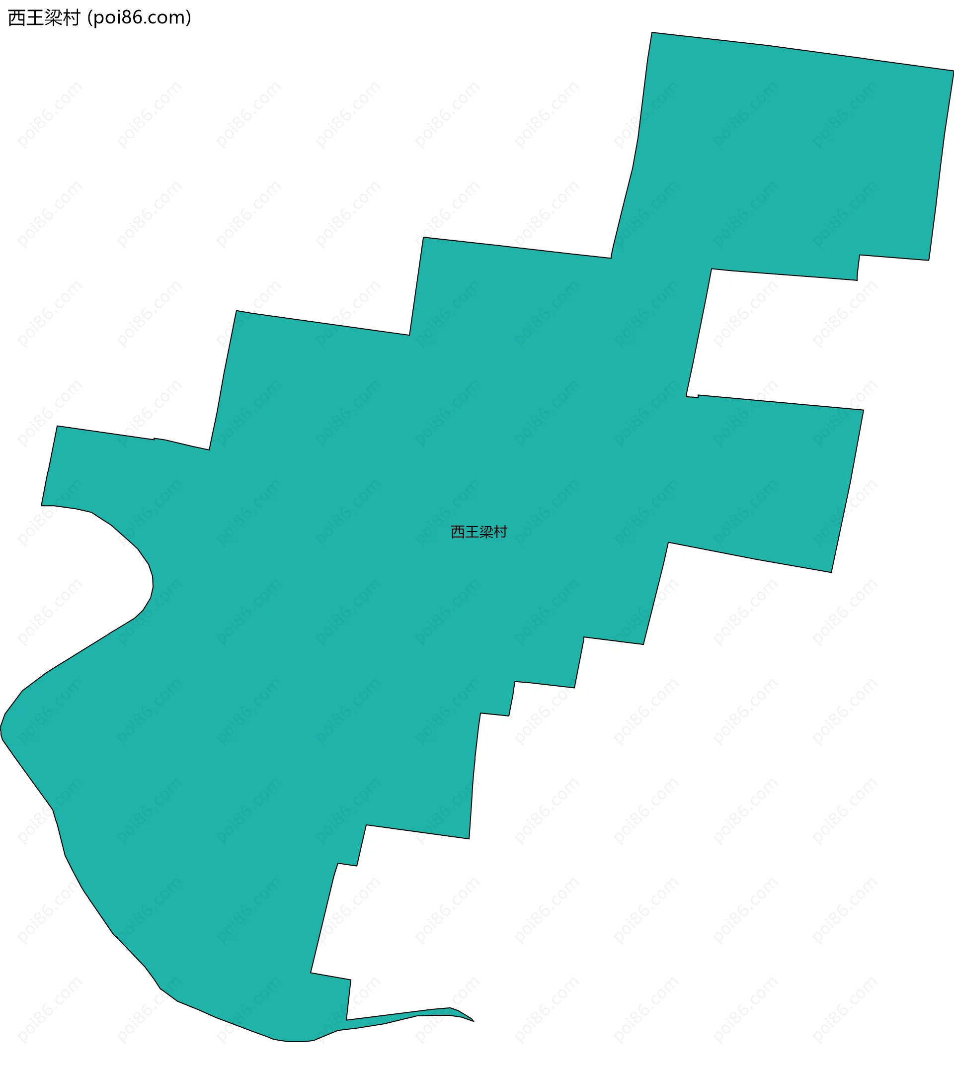 西王梁村边界地图