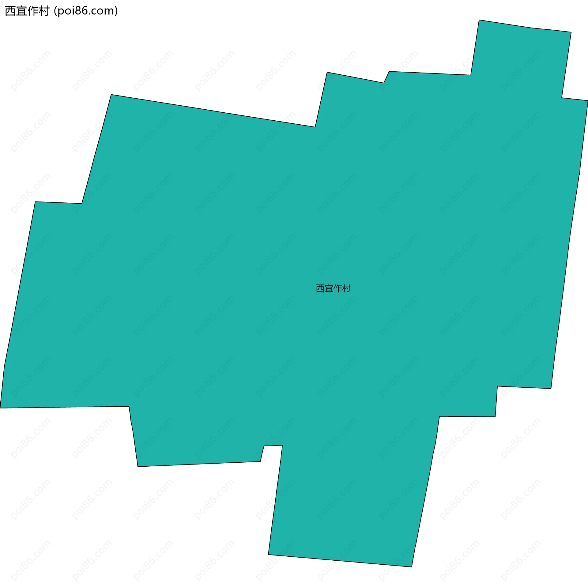 西宜作村边界地图
