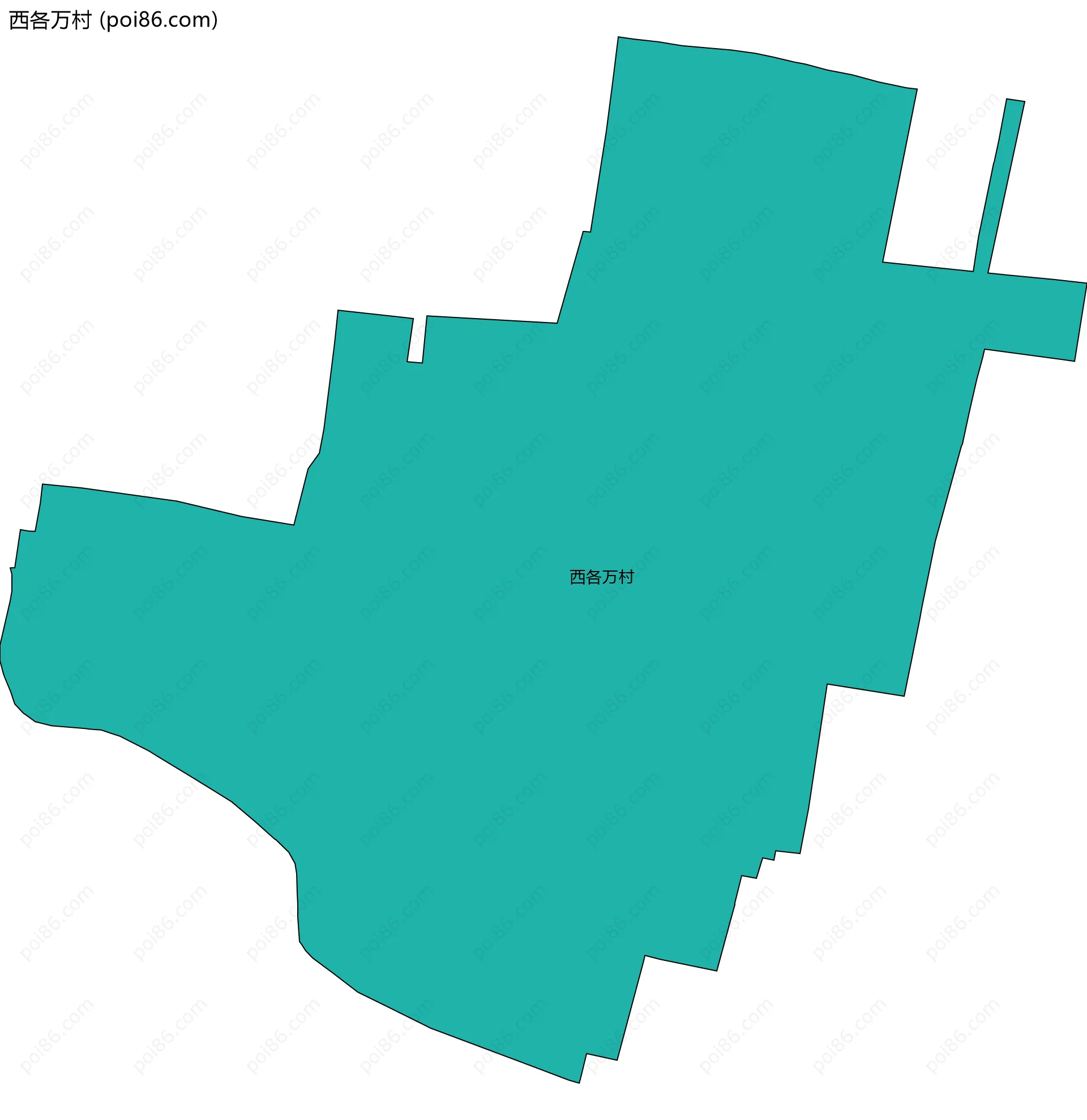 西各万村边界地图