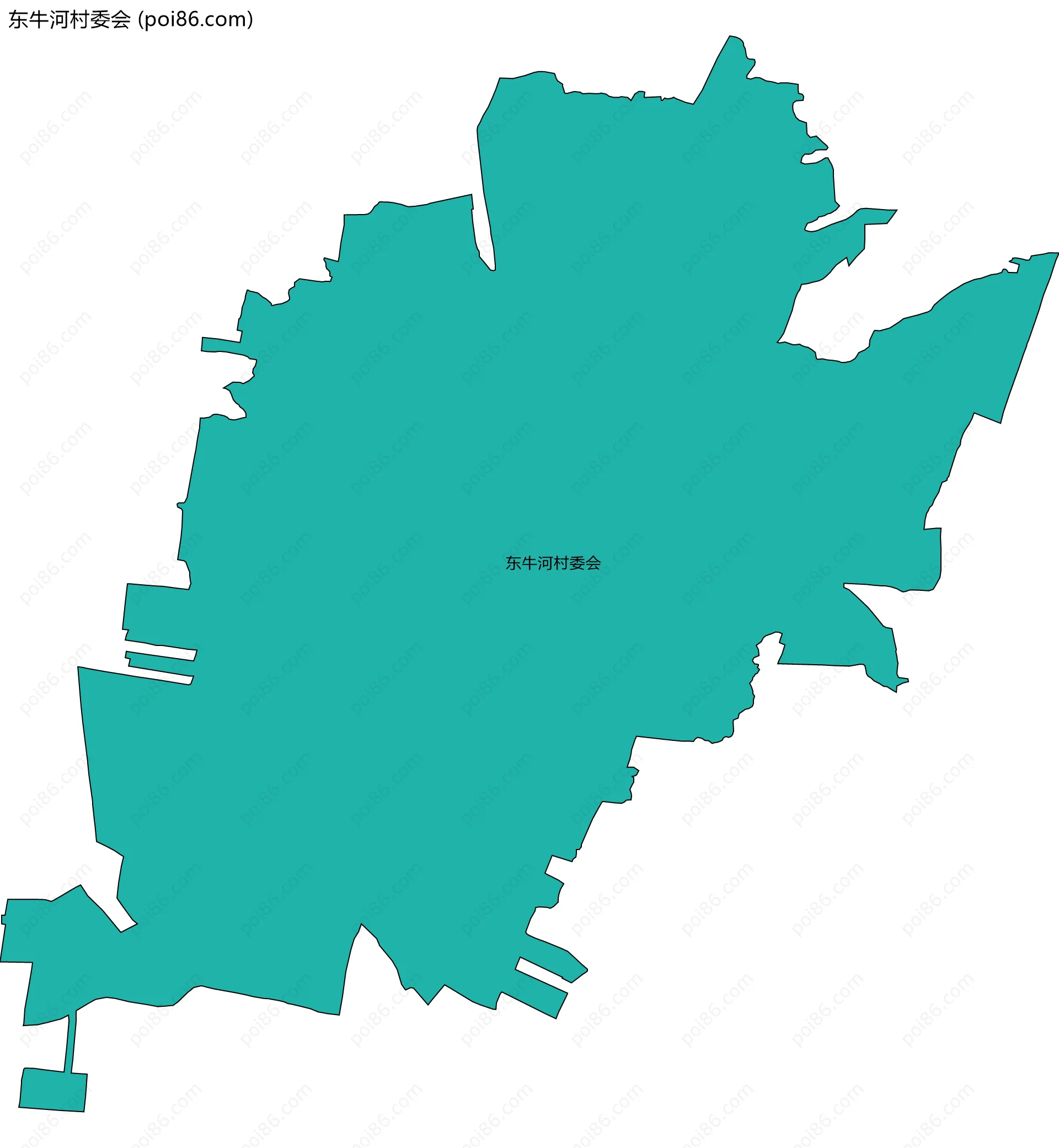 东牛河村委会边界地图