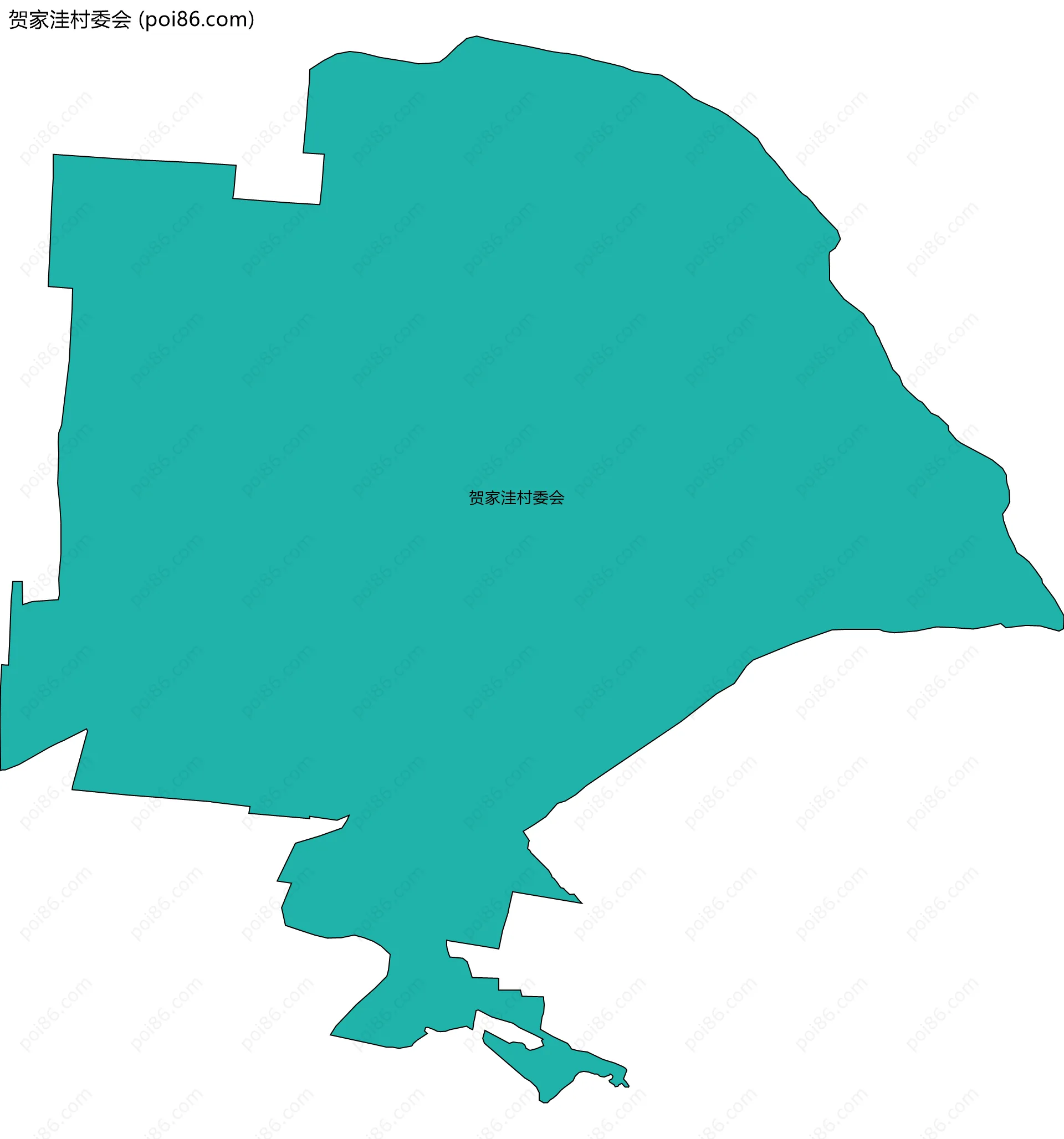 贺家洼村委会边界地图