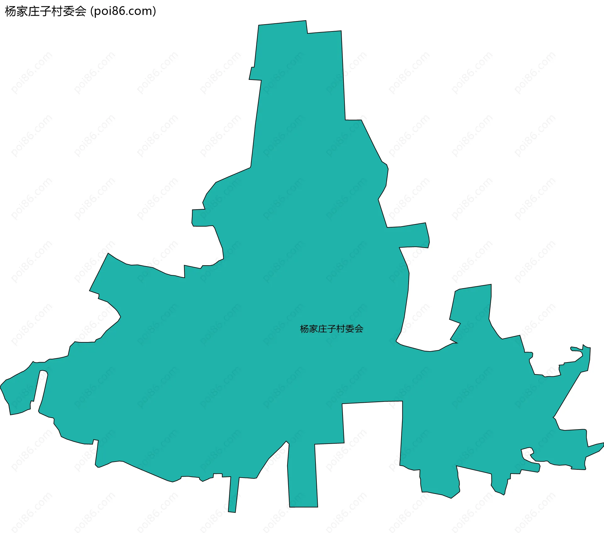 杨家庄子村委会边界地图