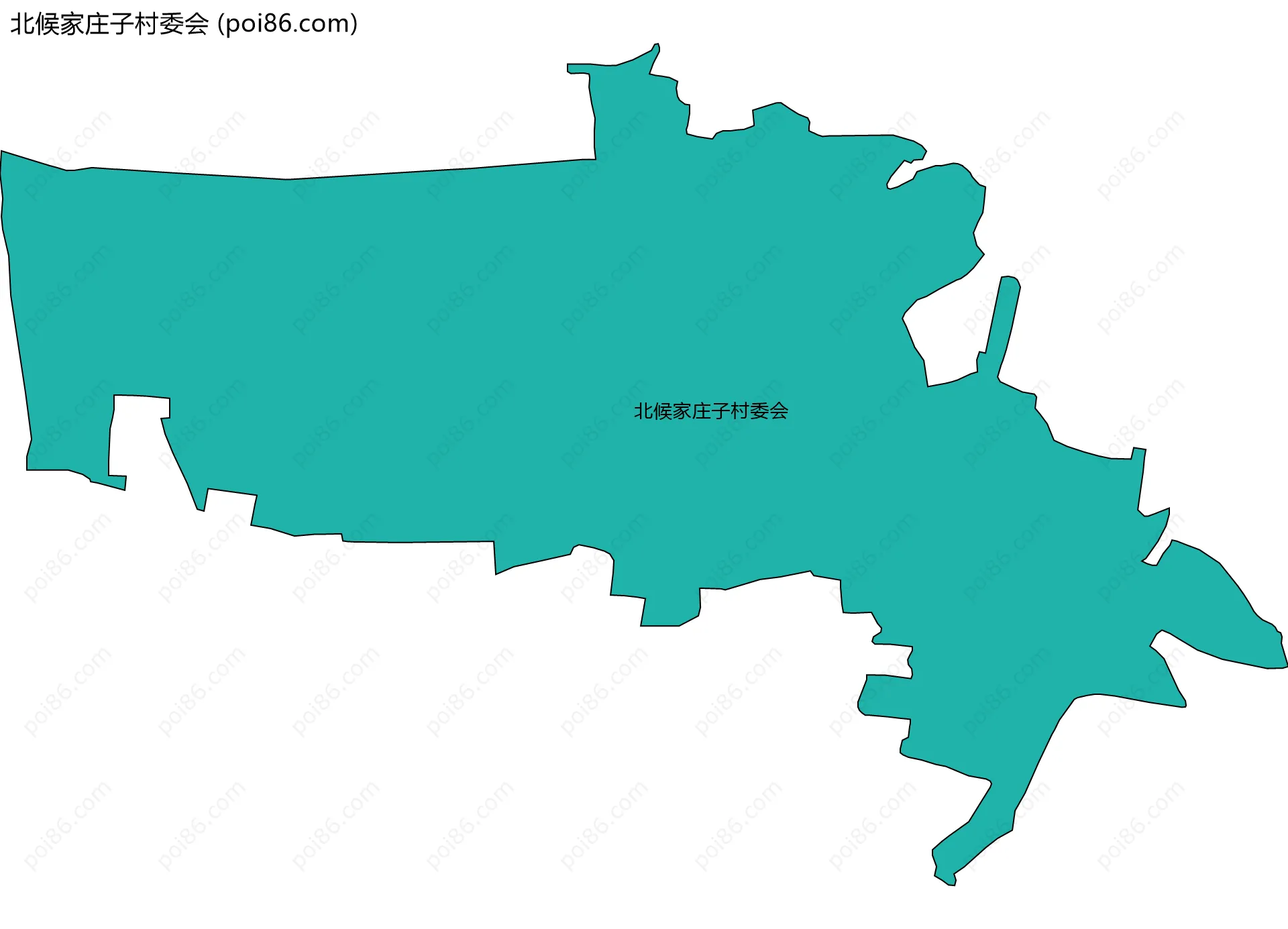 北候家庄子村委会边界地图