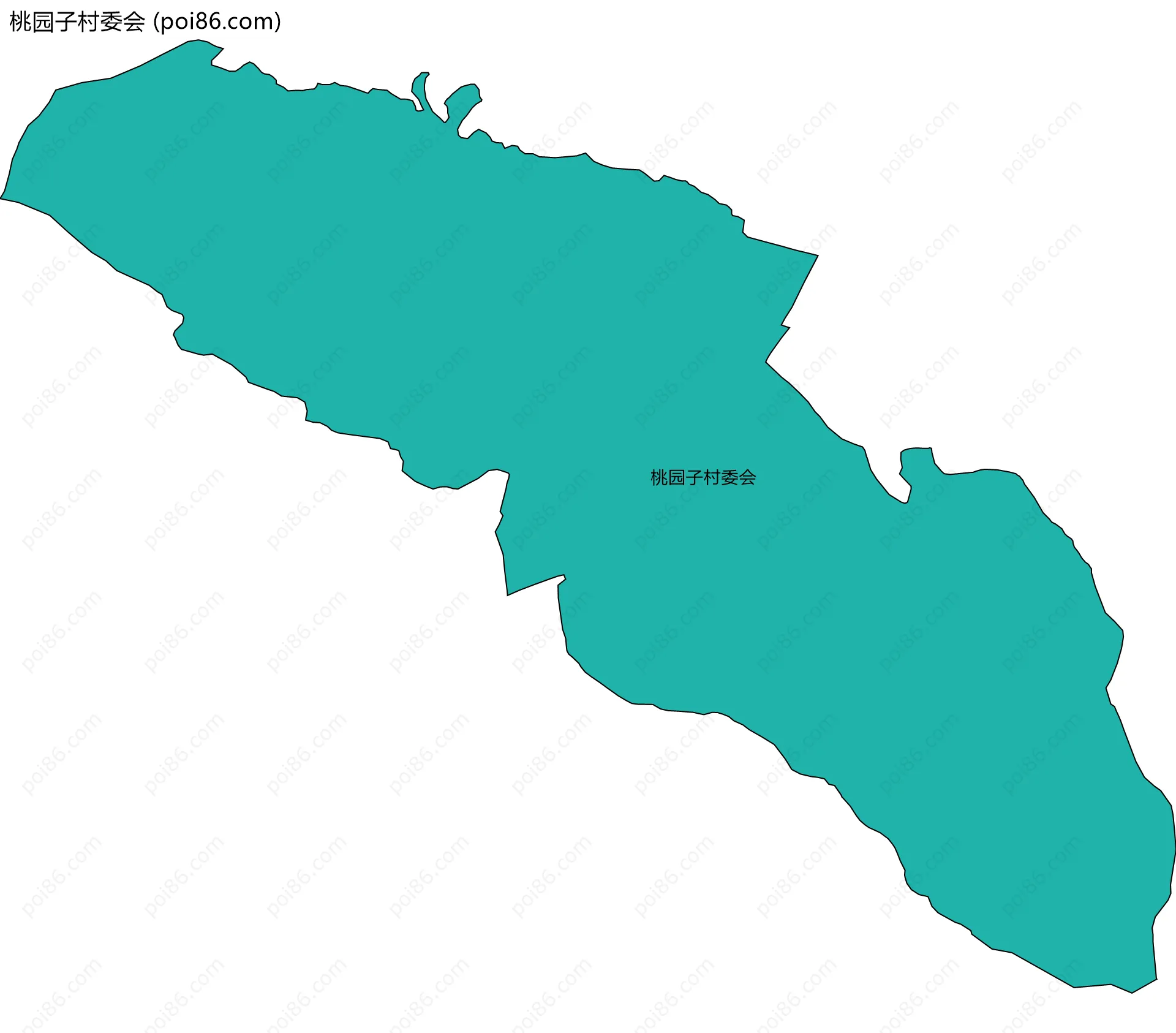 桃园子村委会边界地图