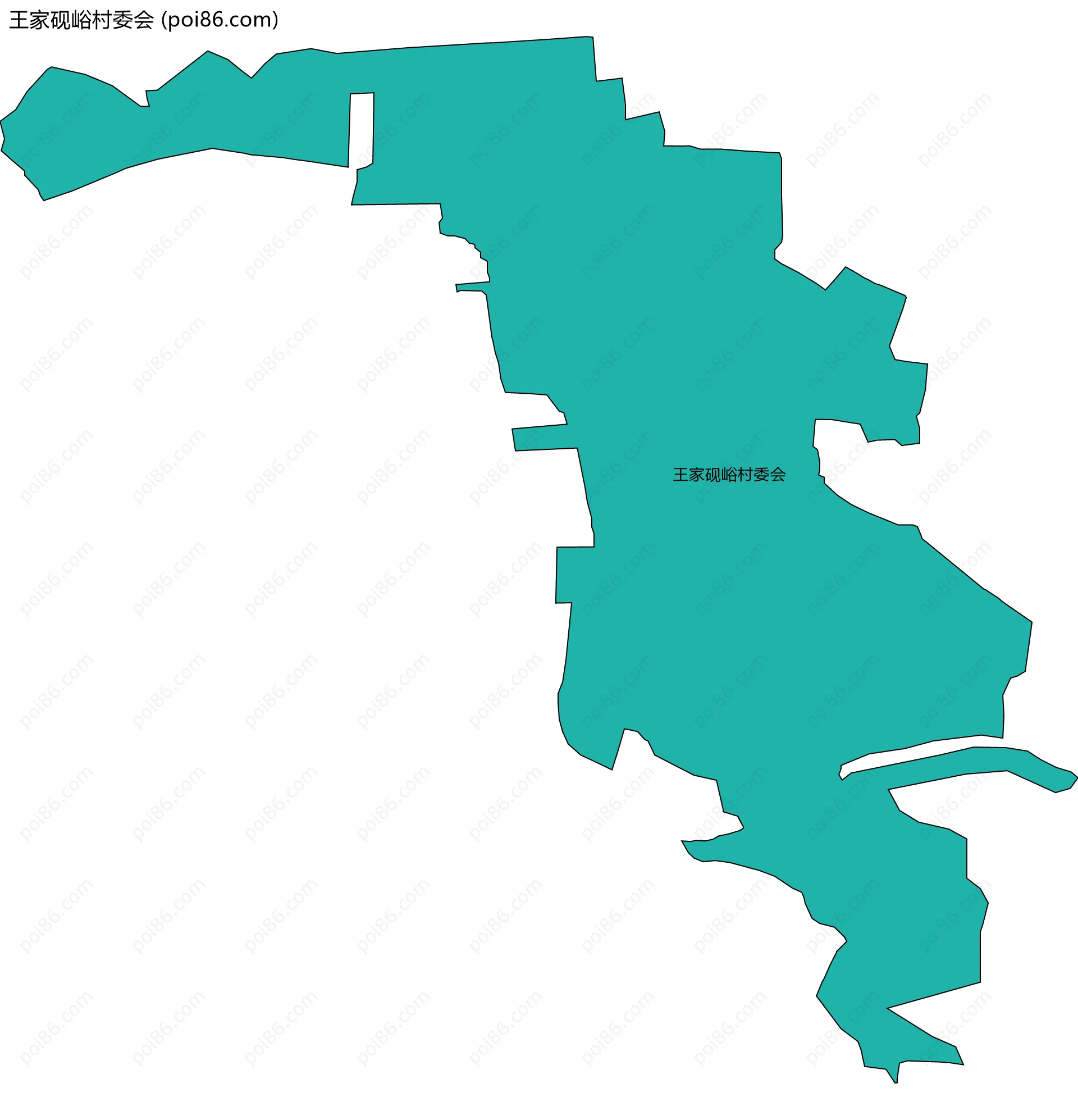 王家砚峪村委会边界地图