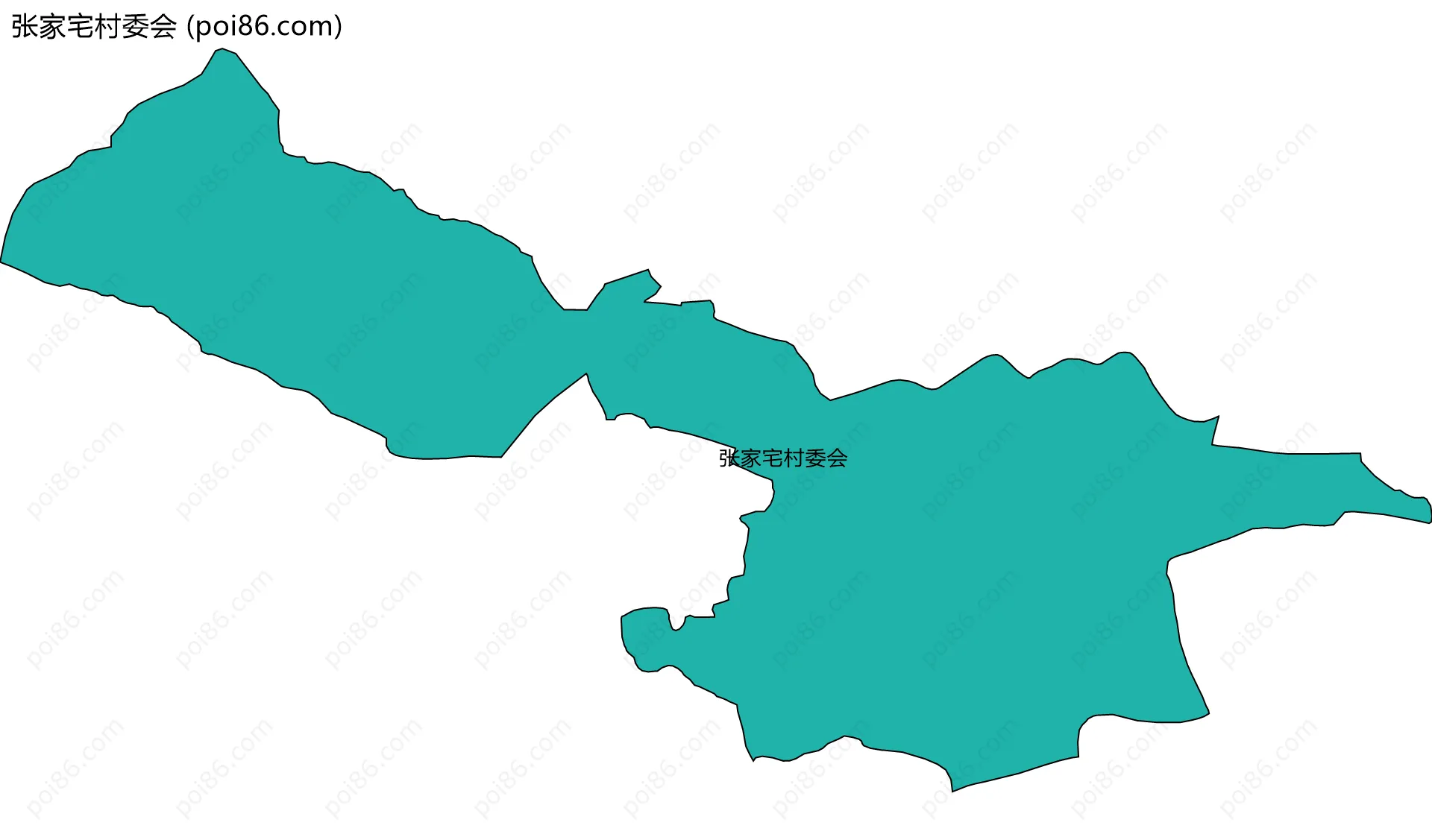 张家宅村委会边界地图