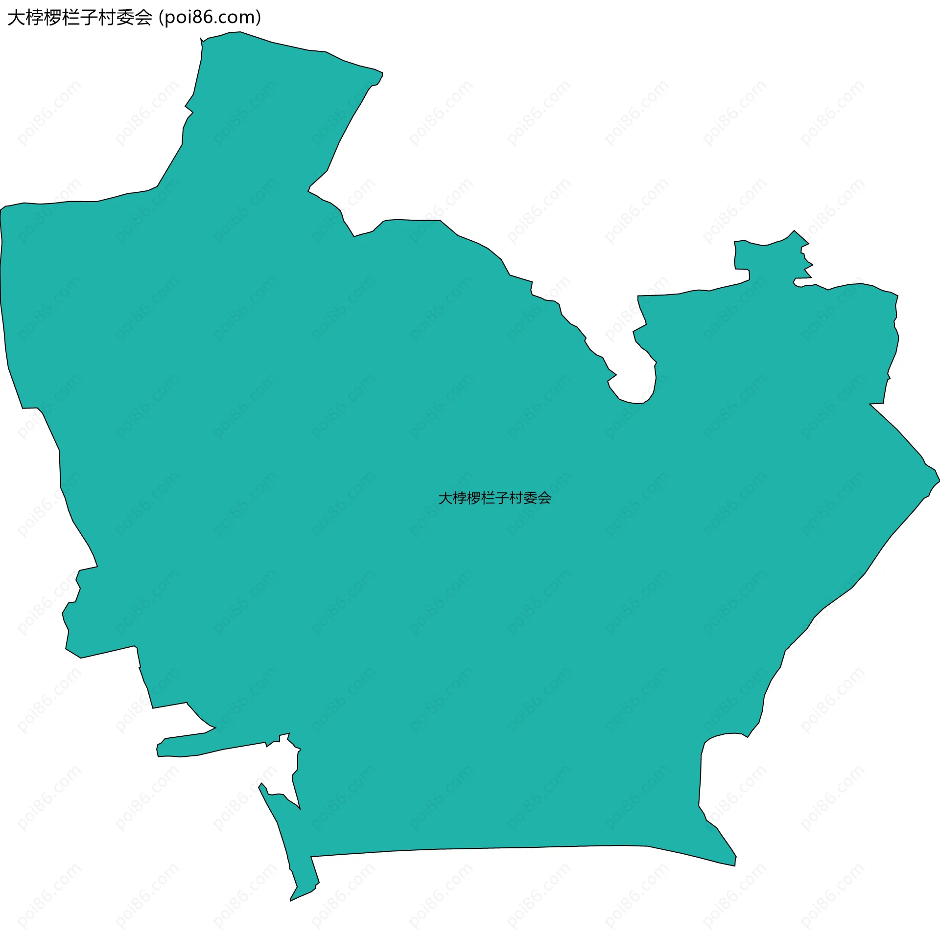 大桲椤栏子村委会边界地图