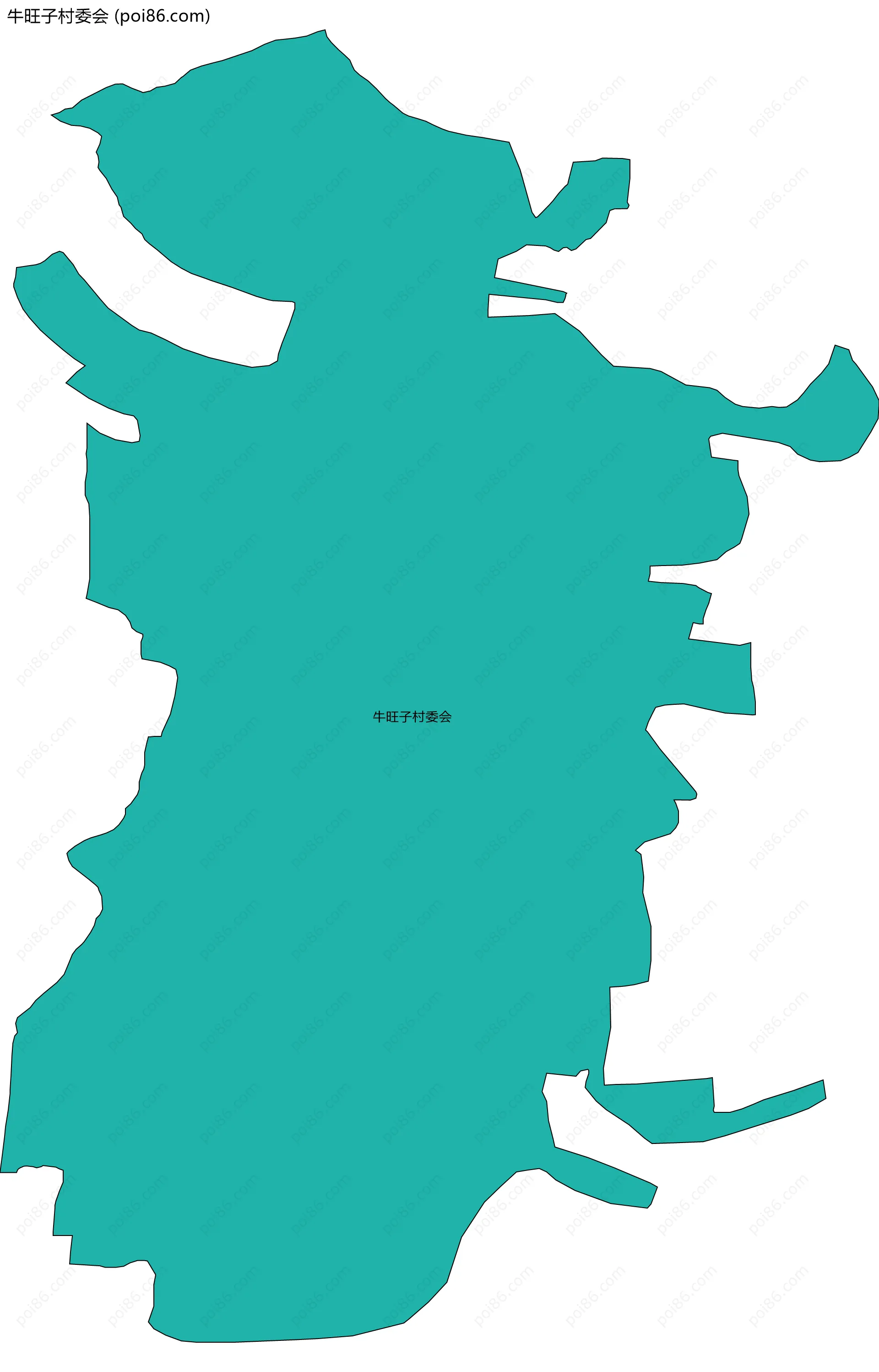 牛旺子村委会边界地图