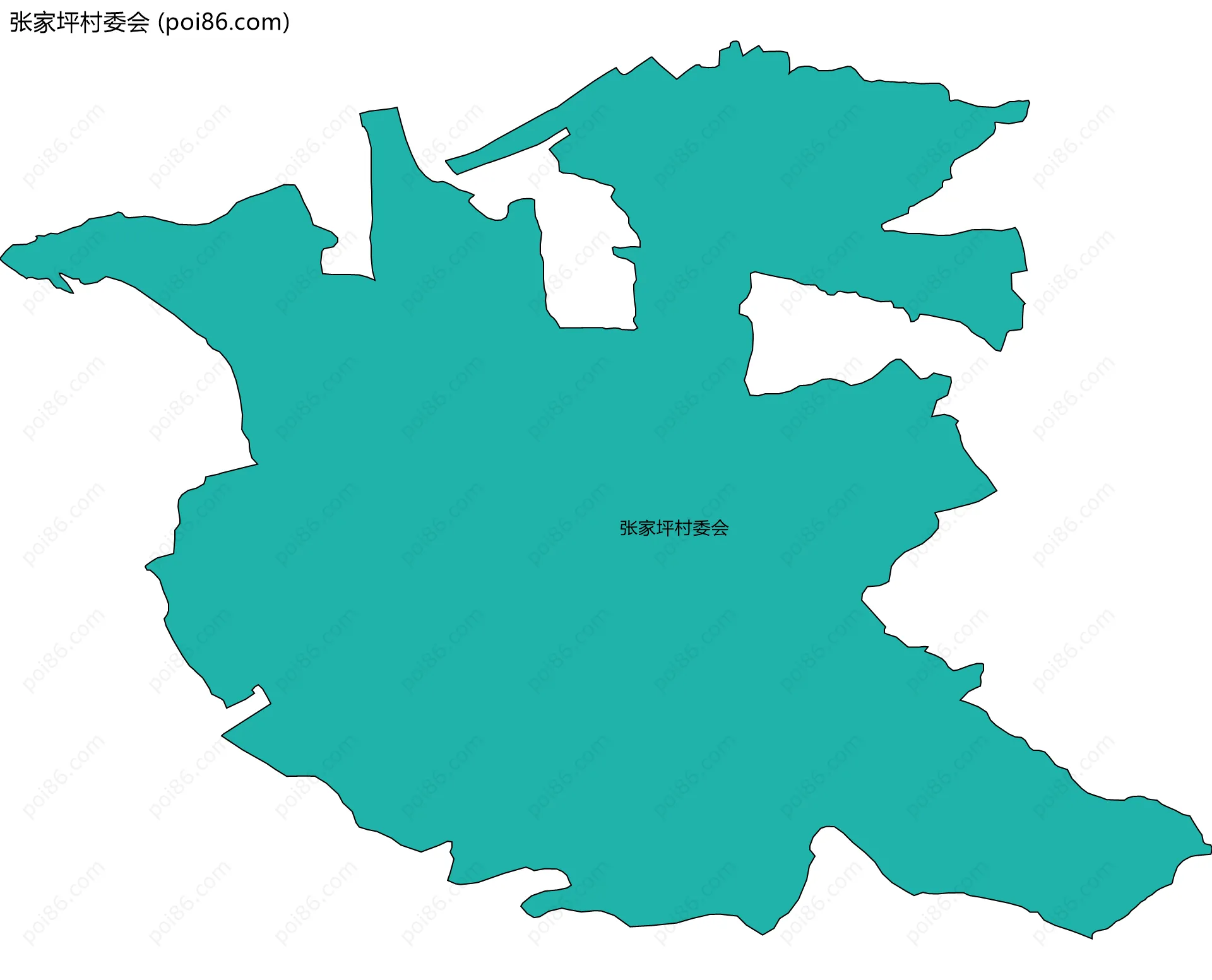 张家坪村委会边界地图