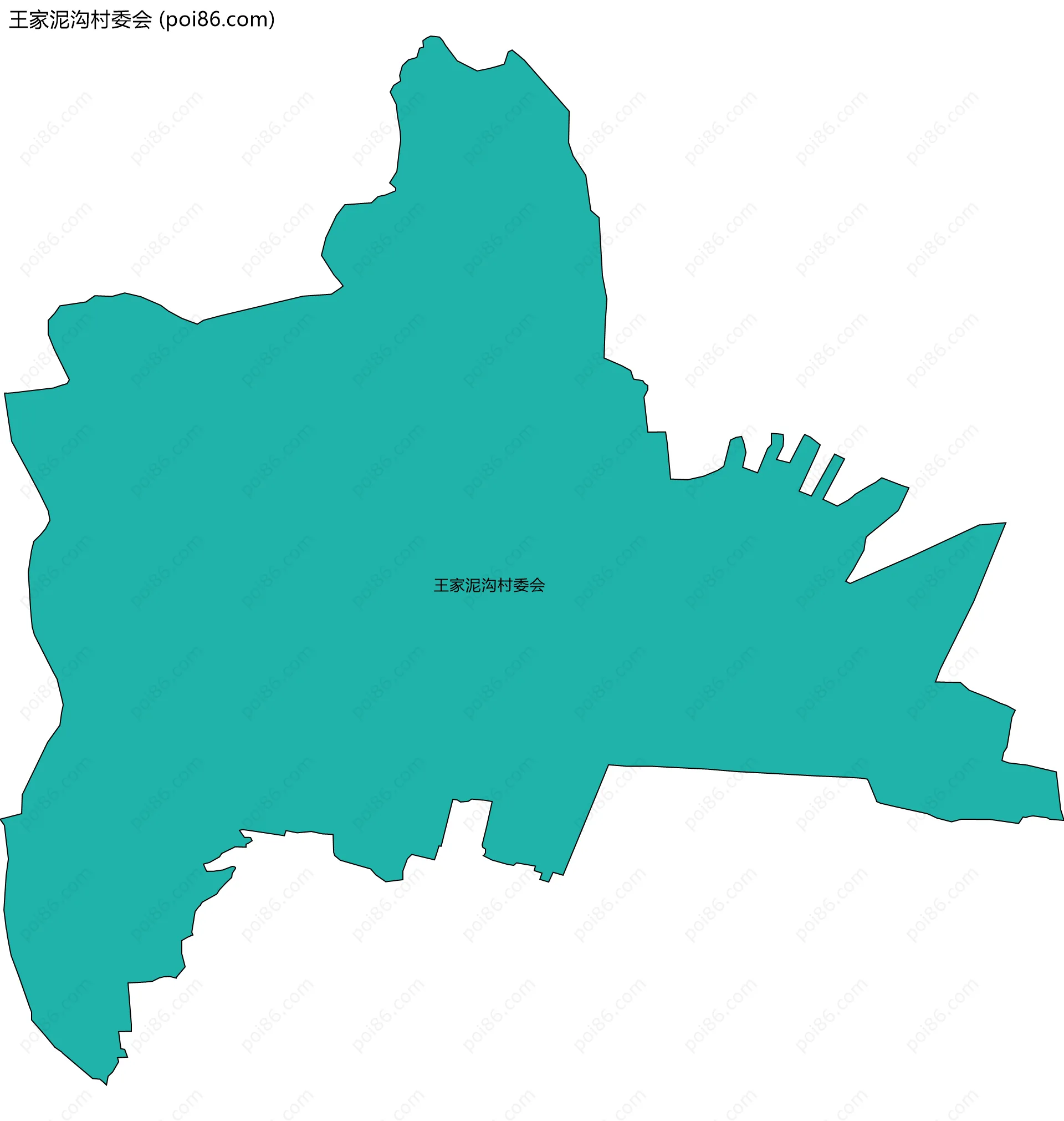 王家泥沟村委会边界地图