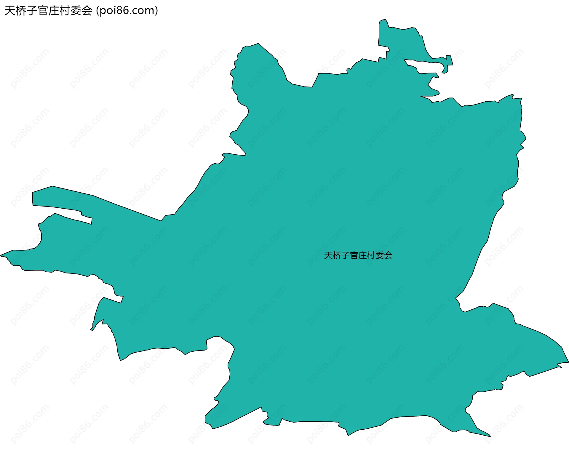 天桥子官庄村委会边界地图