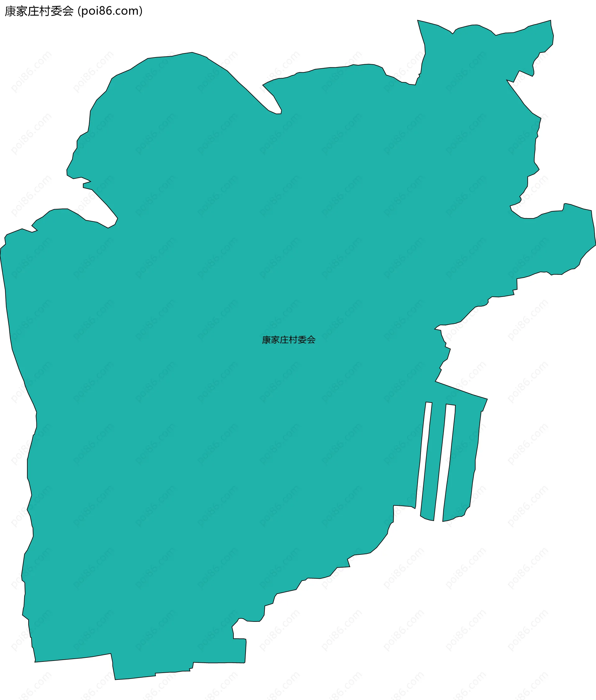 康家庄村委会边界地图