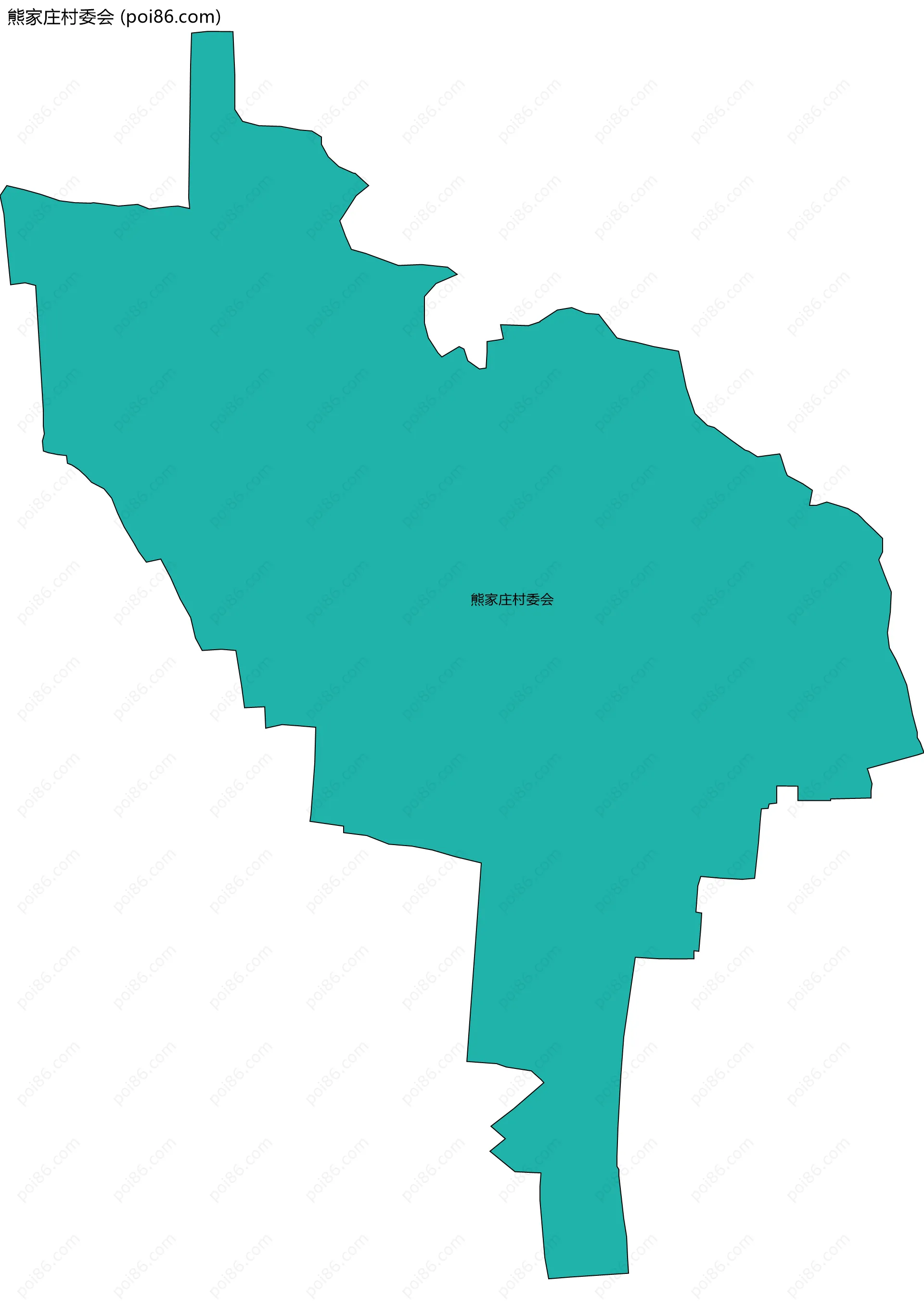 熊家庄村委会边界地图
