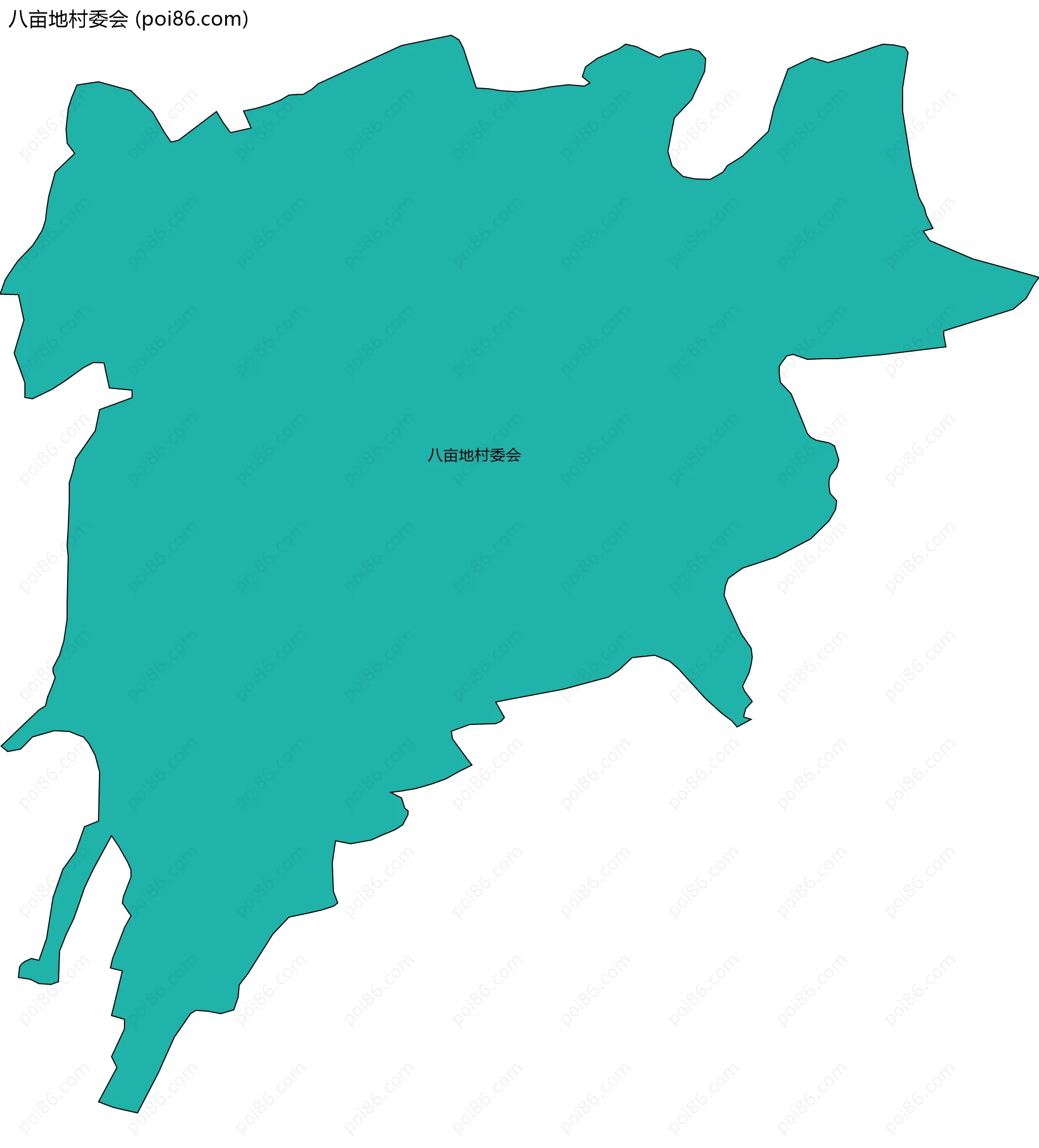 八亩地村委会边界地图