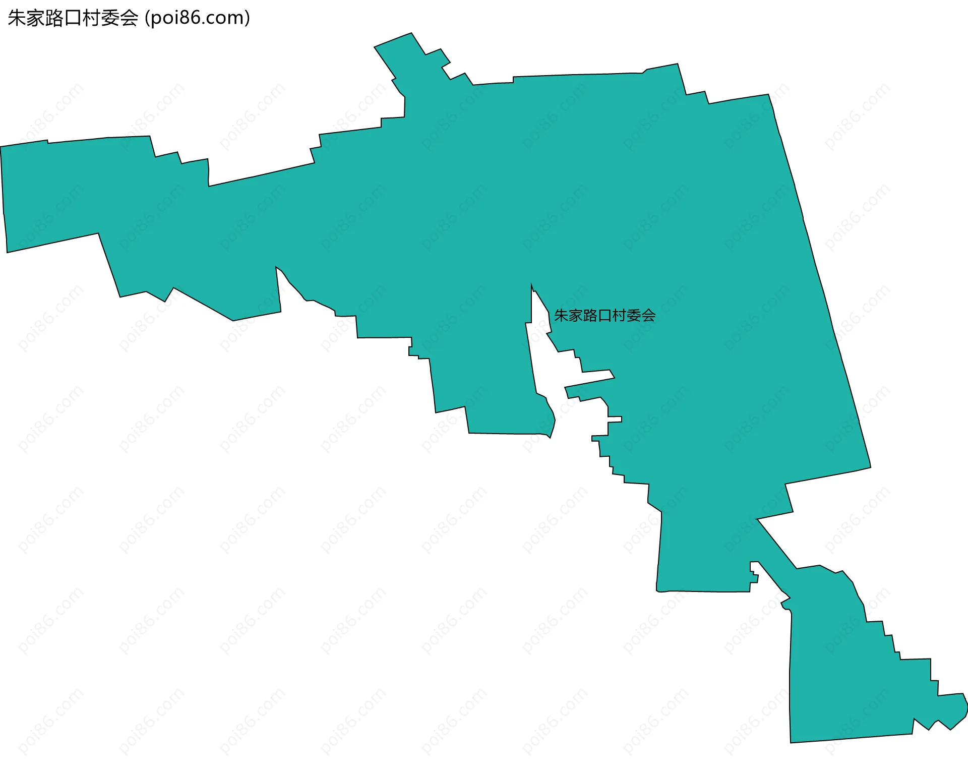 朱家路口村委会边界地图