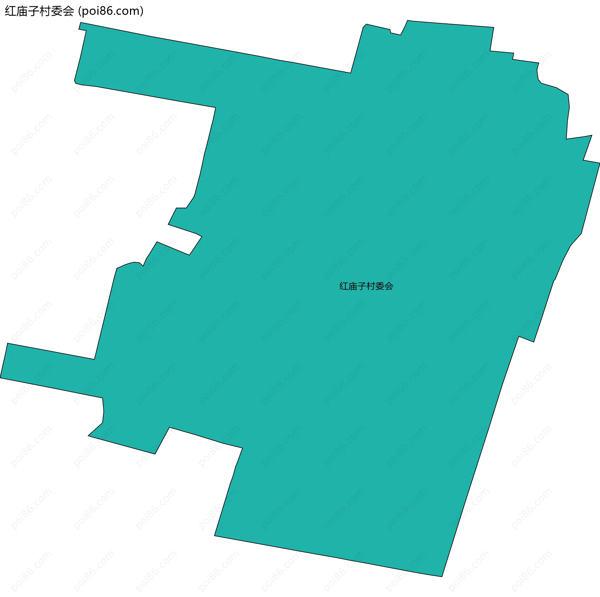 红庙子村委会边界地图