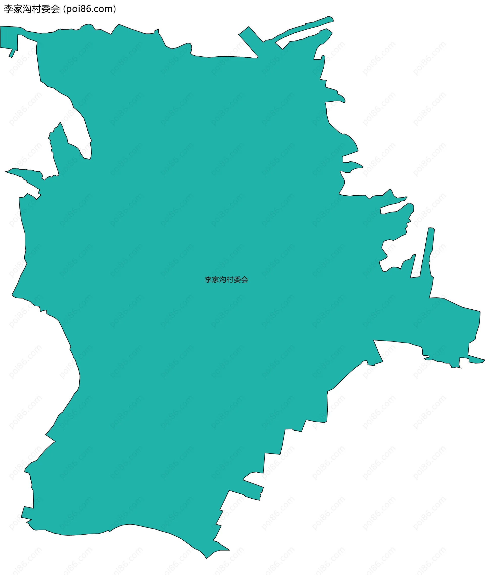 李家沟村委会边界地图