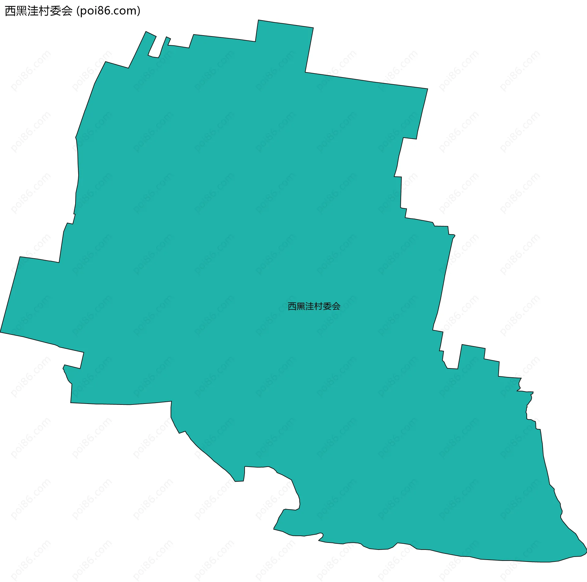 西黑洼村委会边界地图