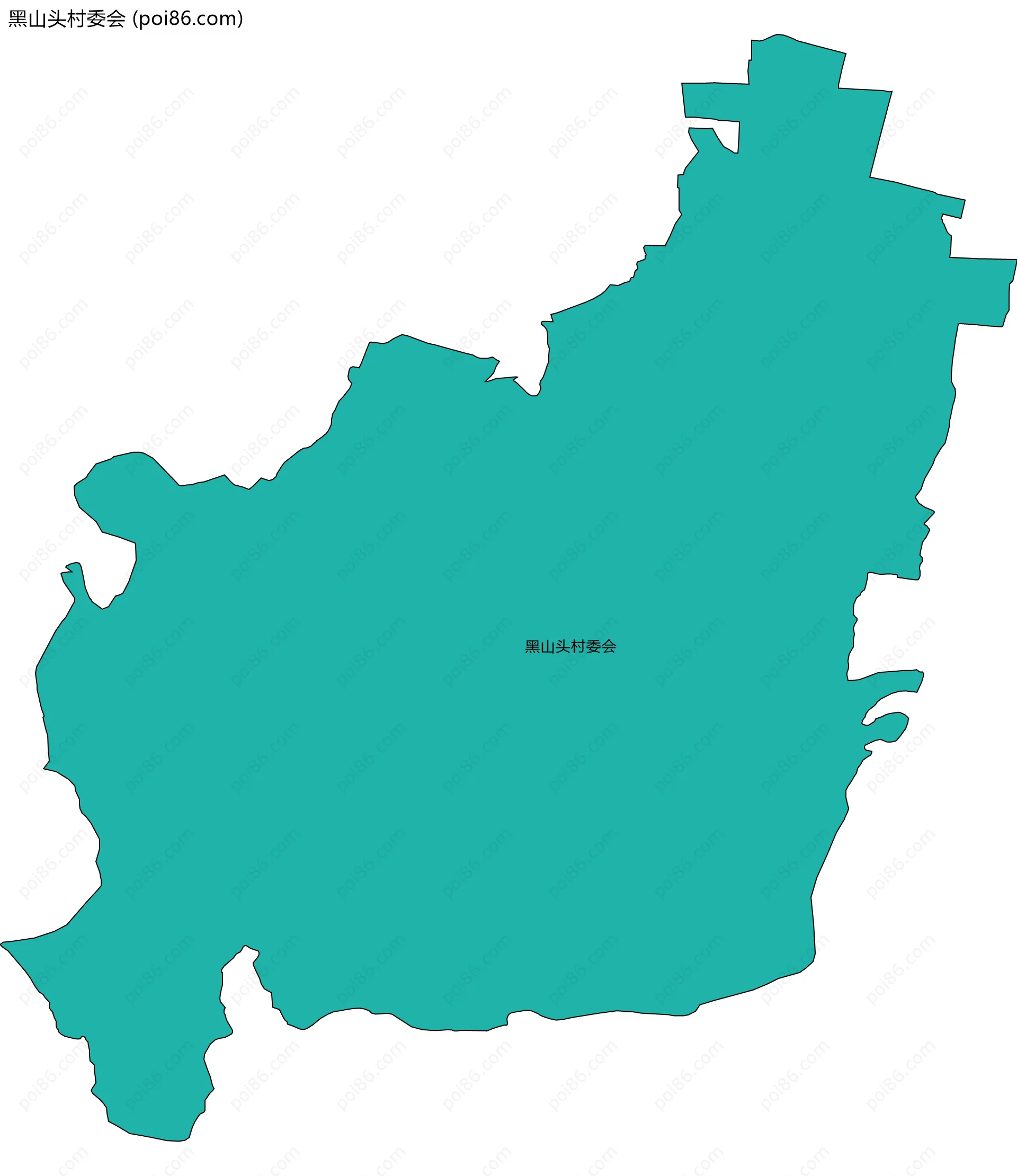 黑山头村委会边界地图