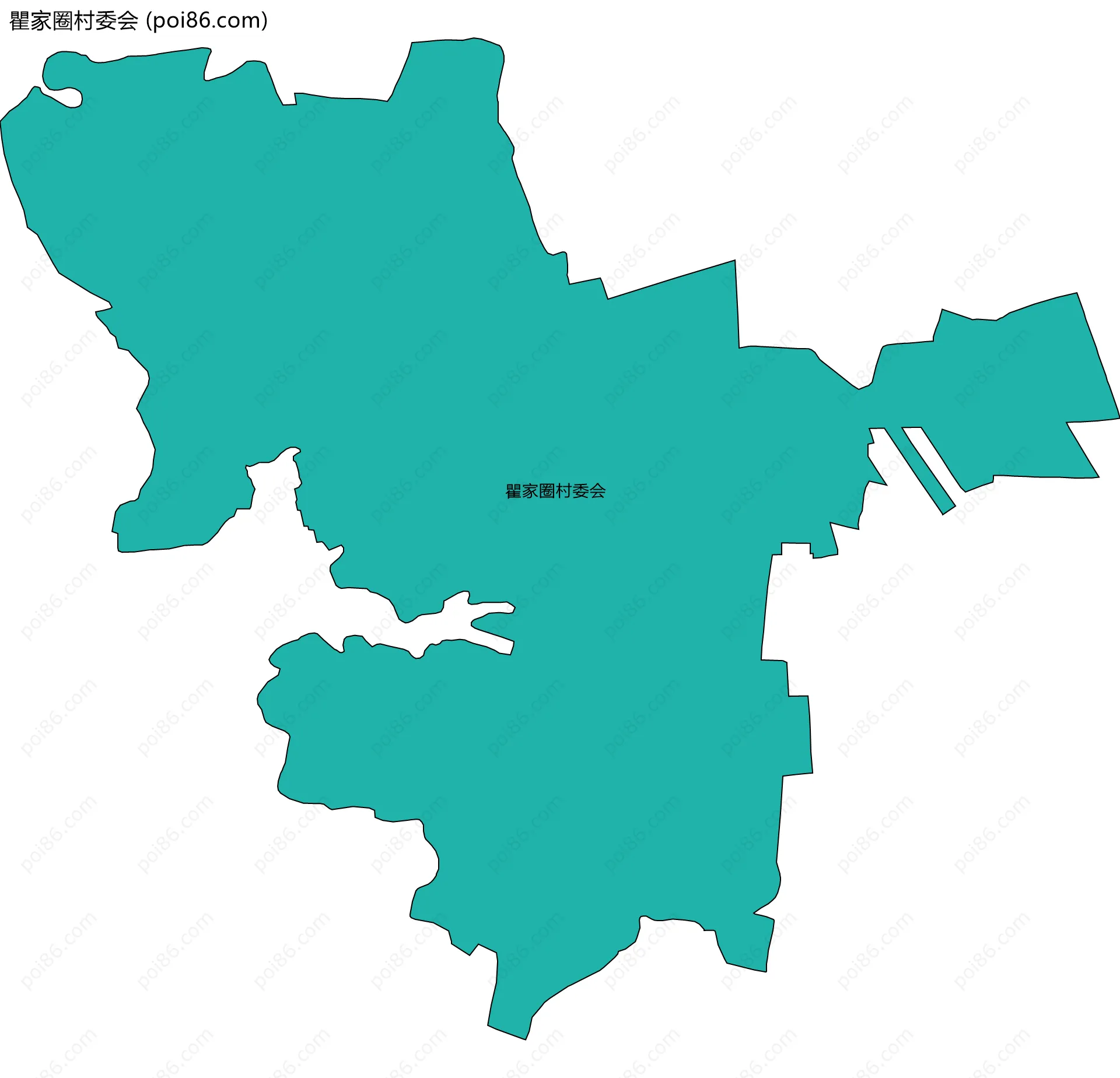 瞿家圈村委会边界地图