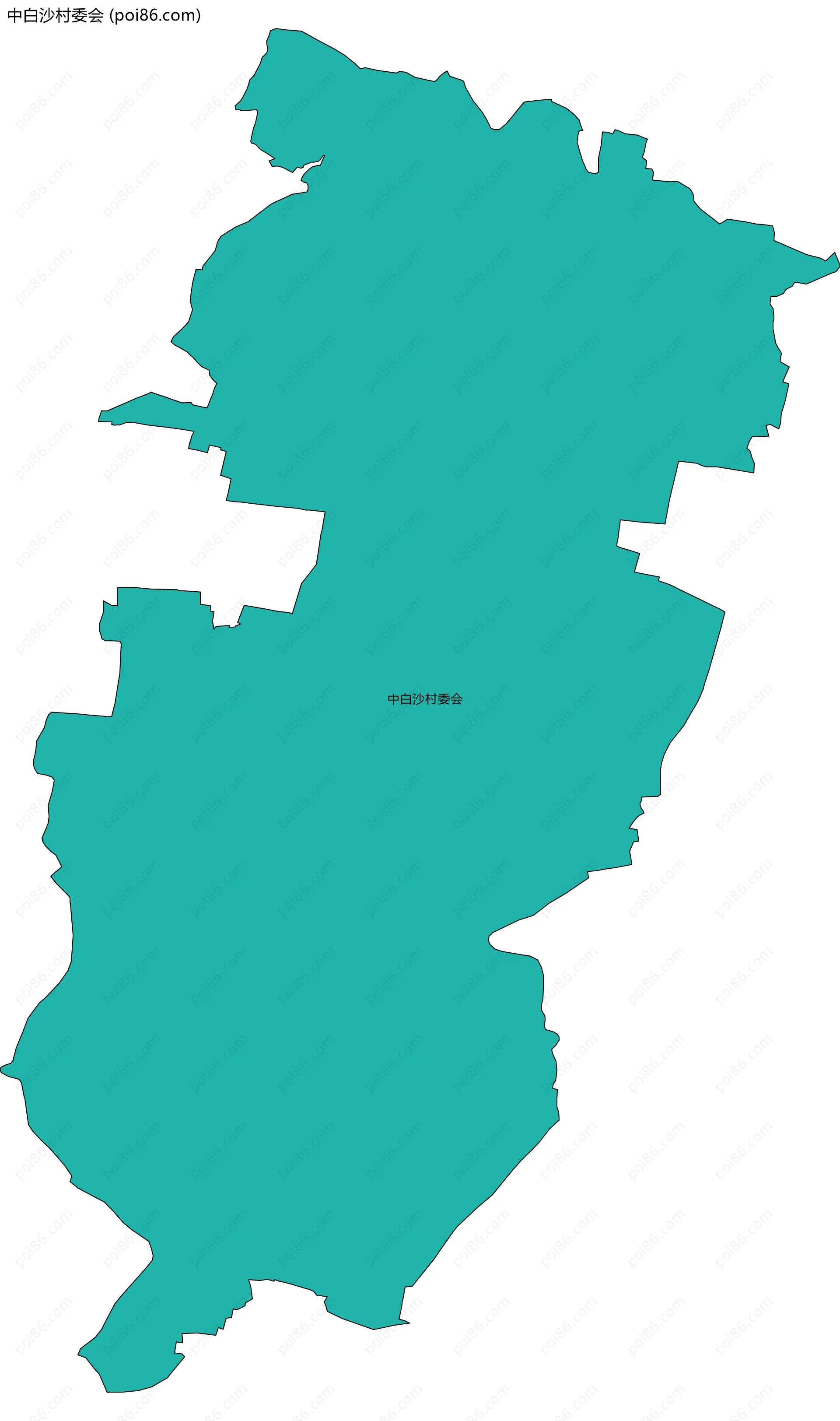 中白沙村委会边界地图