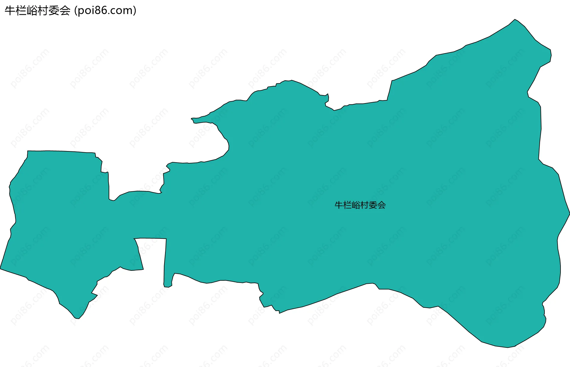 牛栏峪村委会边界地图