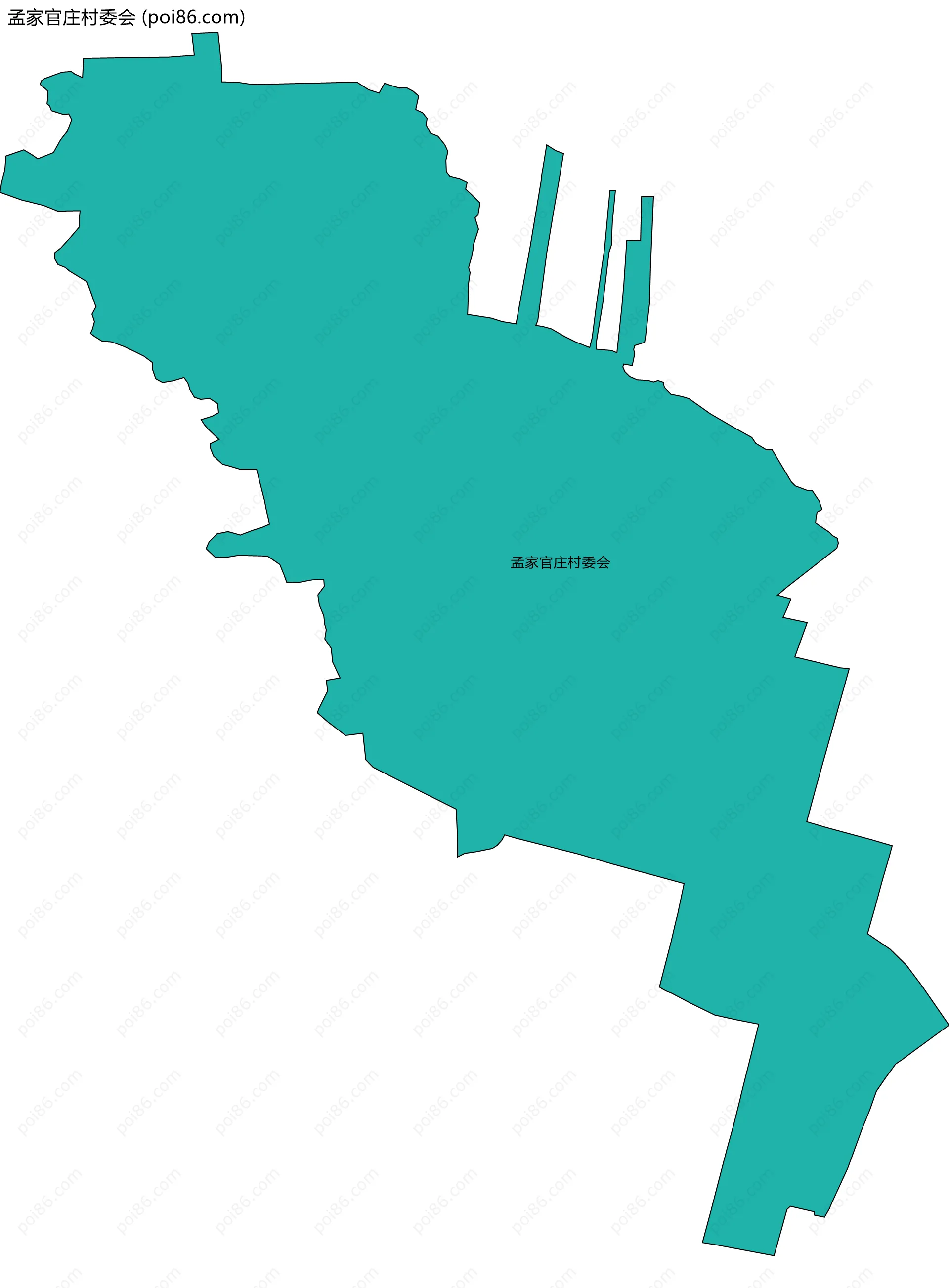 孟家官庄村委会边界地图