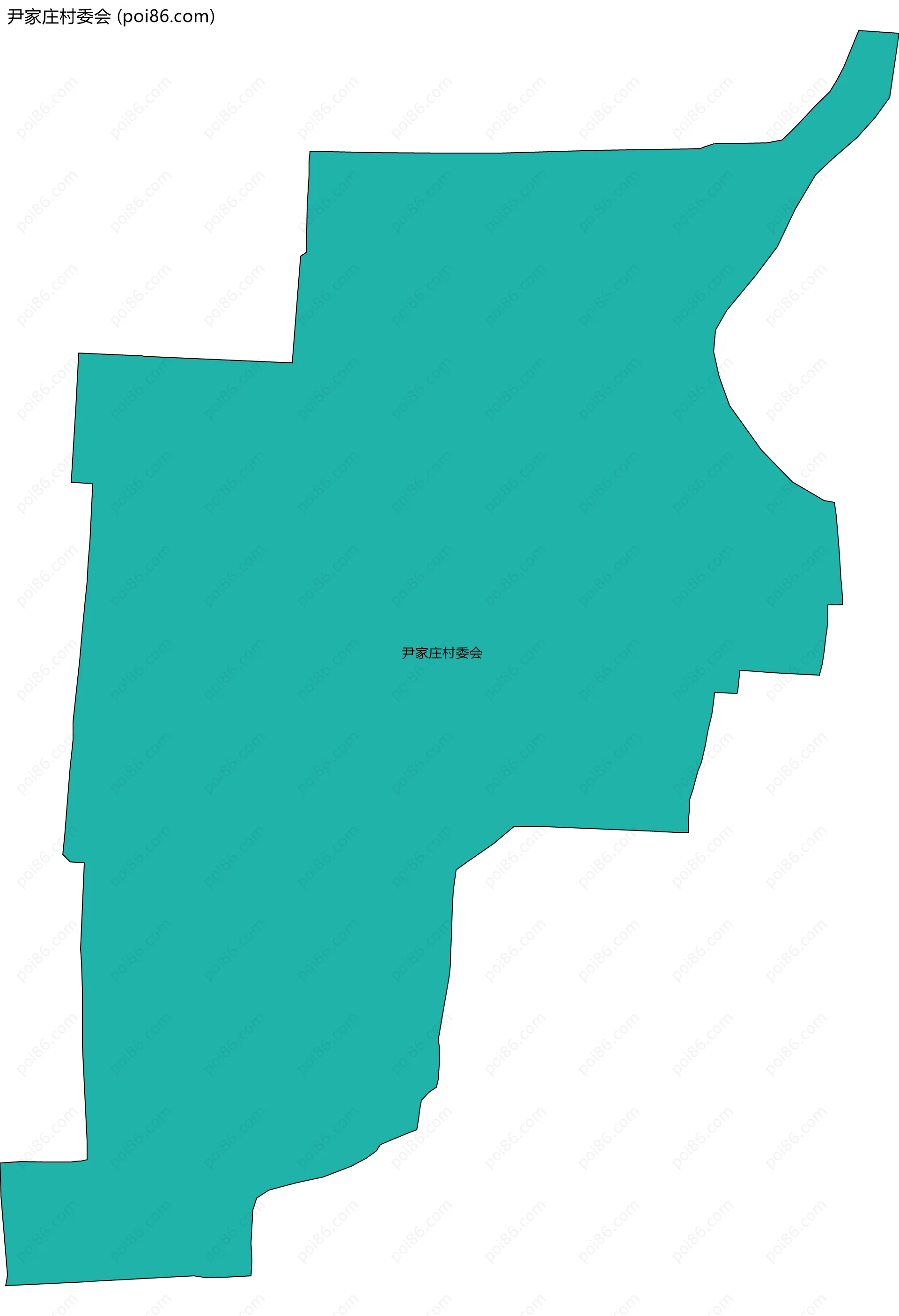 尹家庄村委会边界地图