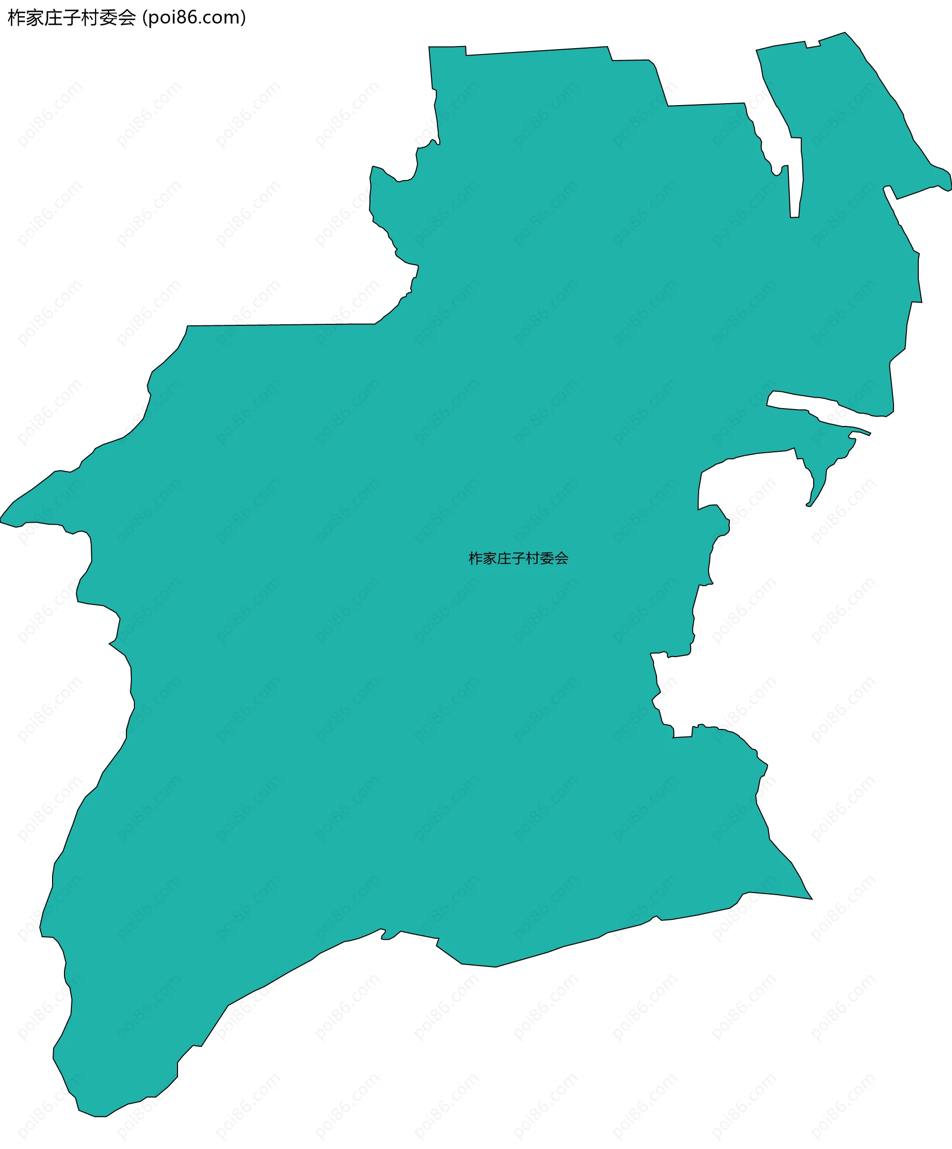 柞家庄子村委会边界地图