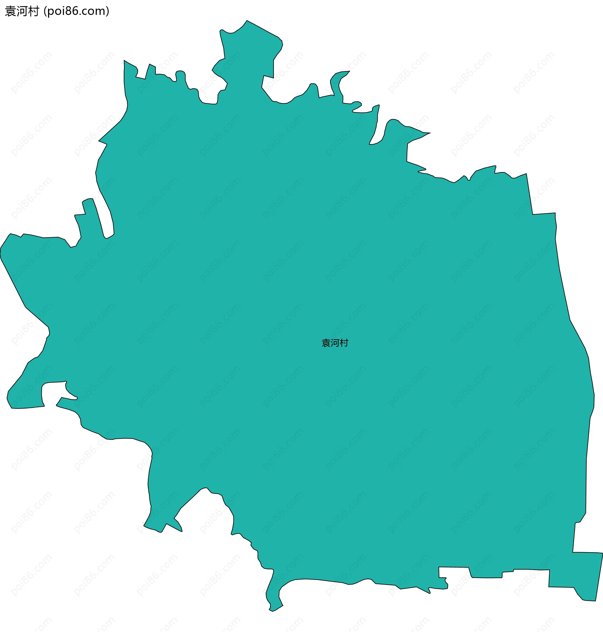 袁河村边界地图