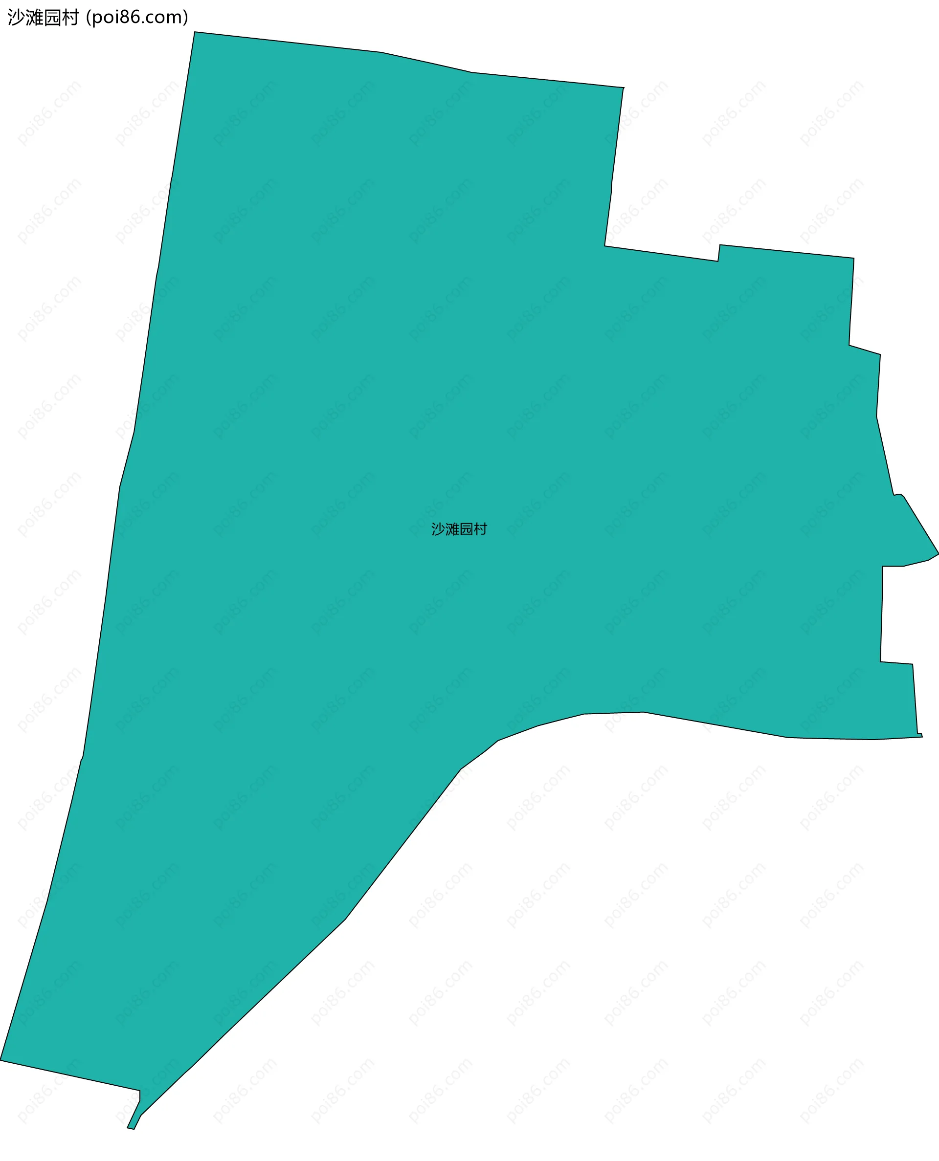 沙滩园村边界地图