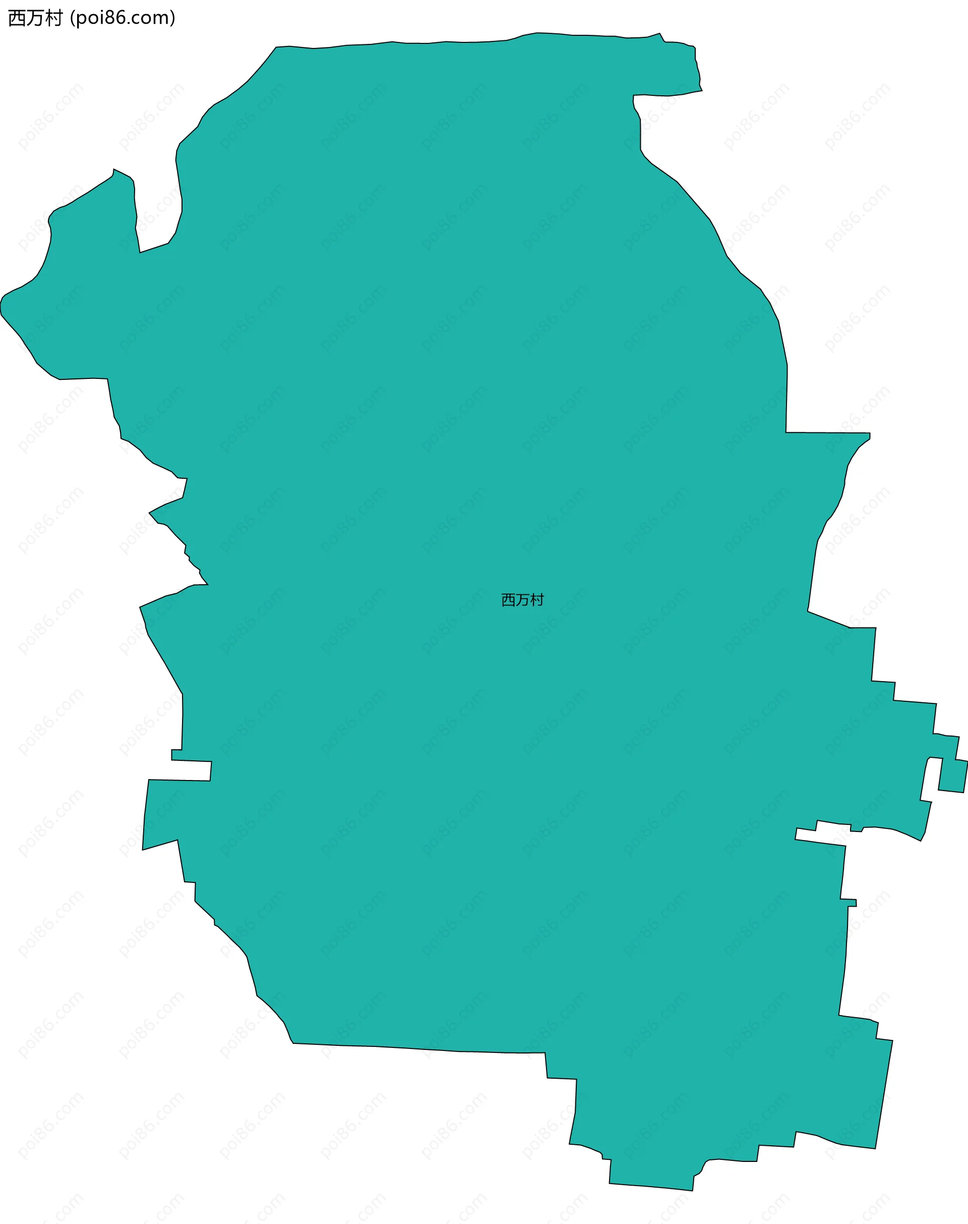 西万村边界地图