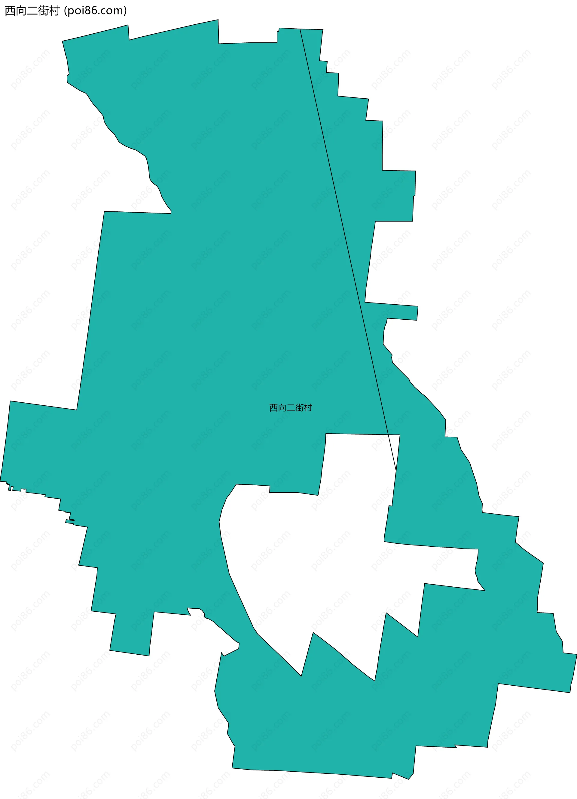 西向二街村边界地图