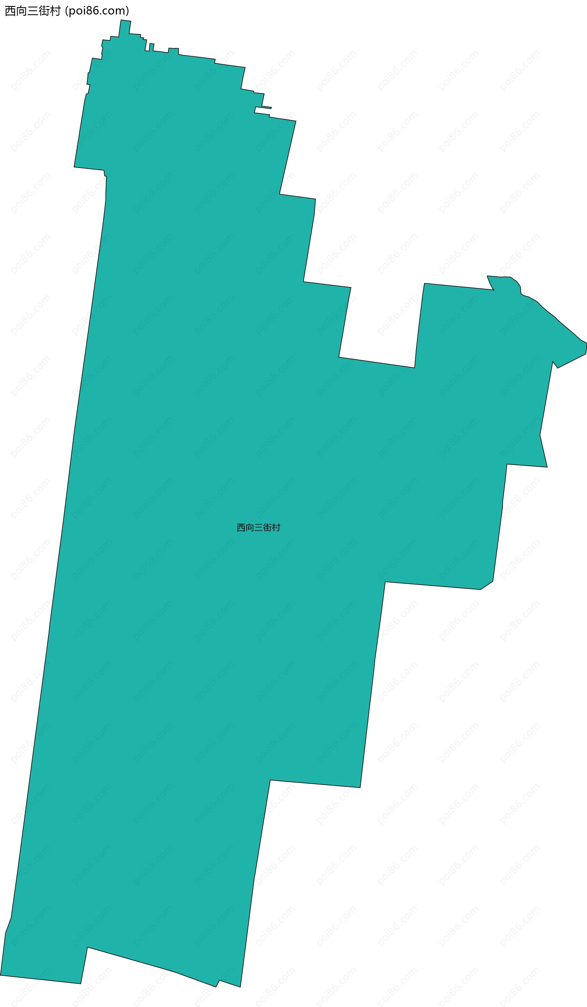 西向三街村边界地图