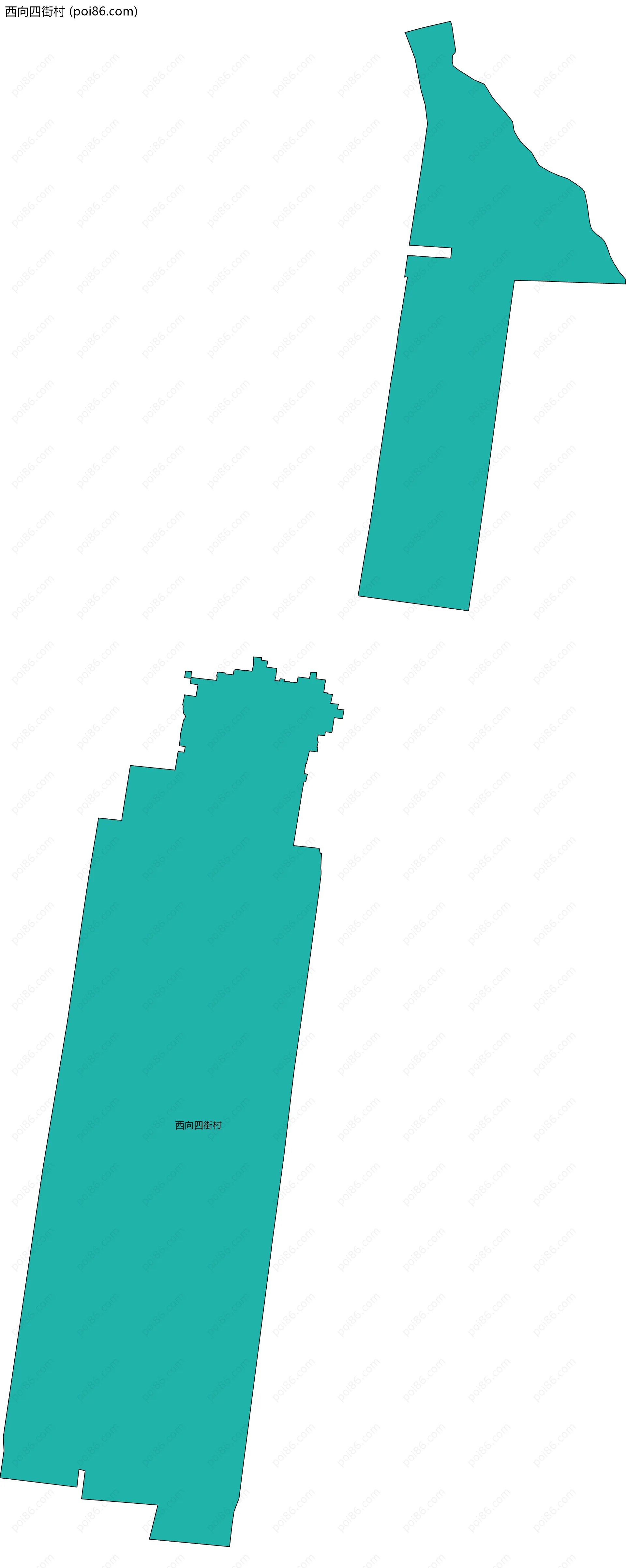 西向四街村边界地图