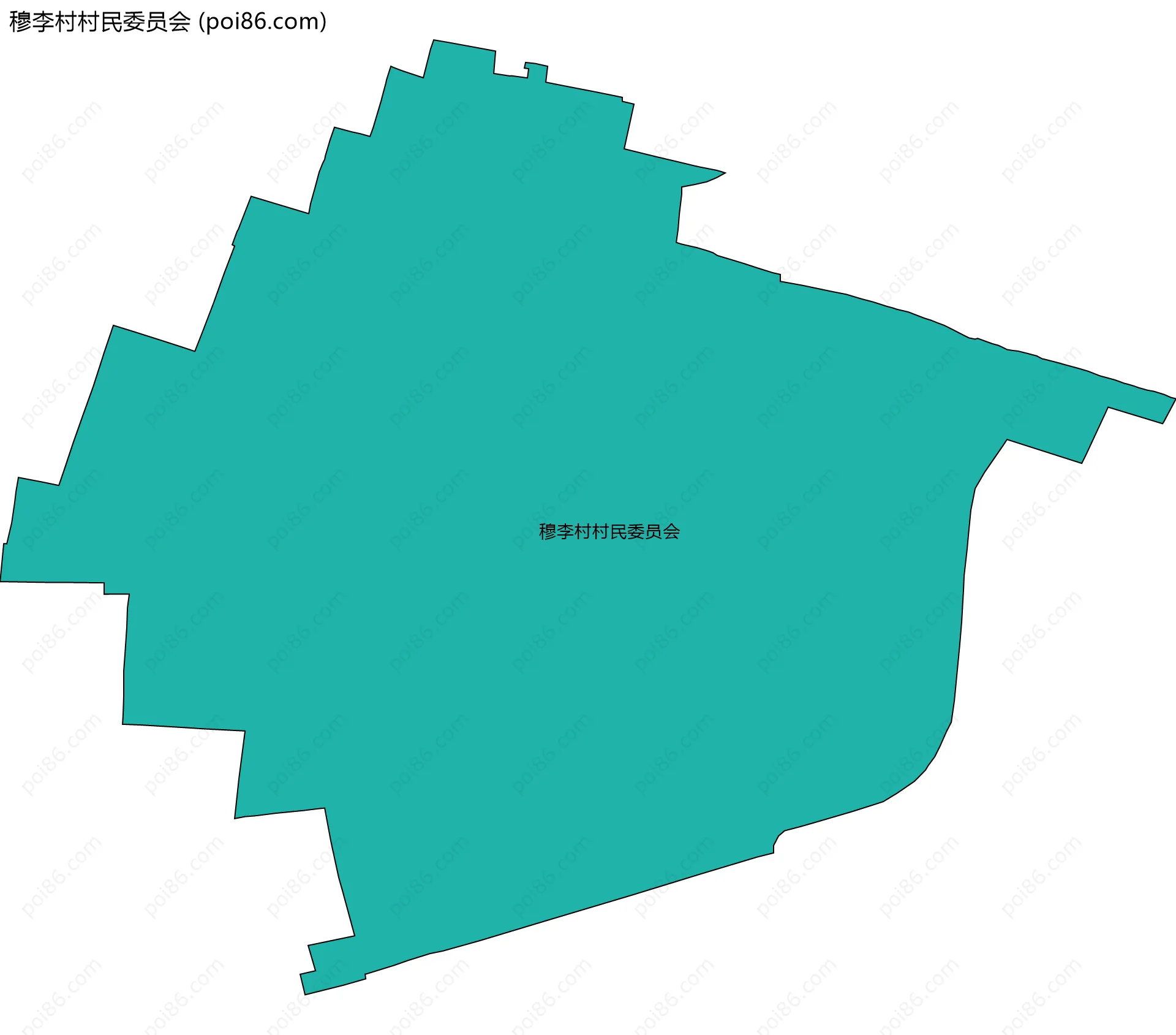 穆李村村民委员会边界地图