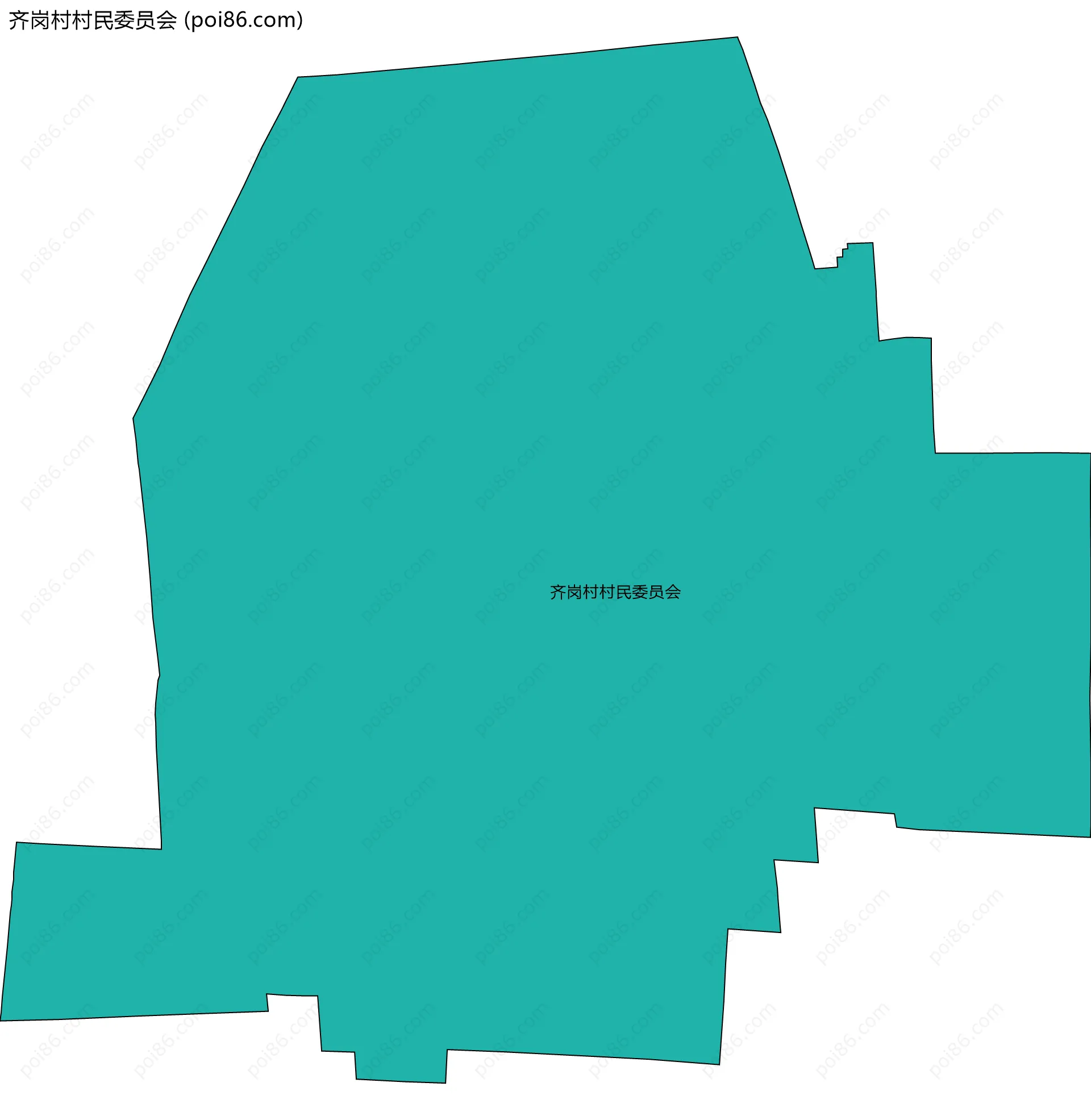 齐岗村村民委员会边界地图
