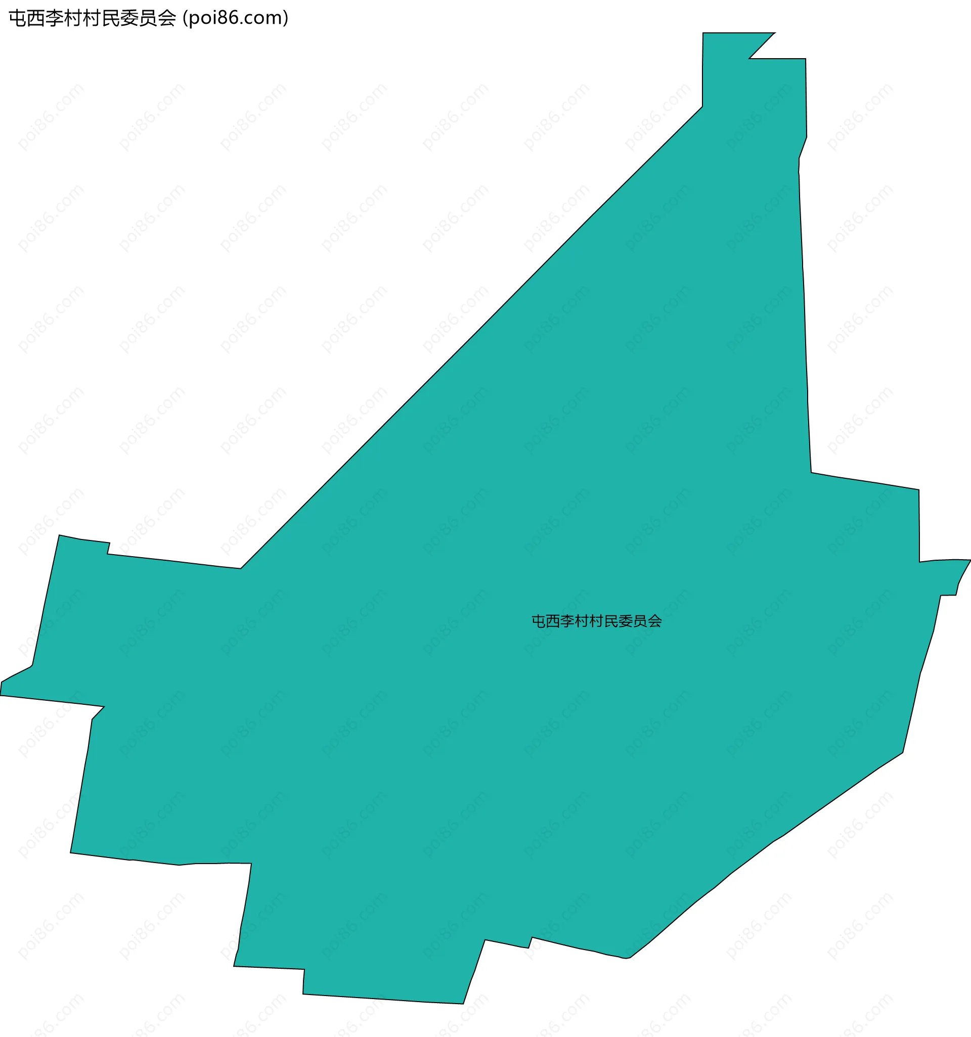 屯西李村村民委员会边界地图