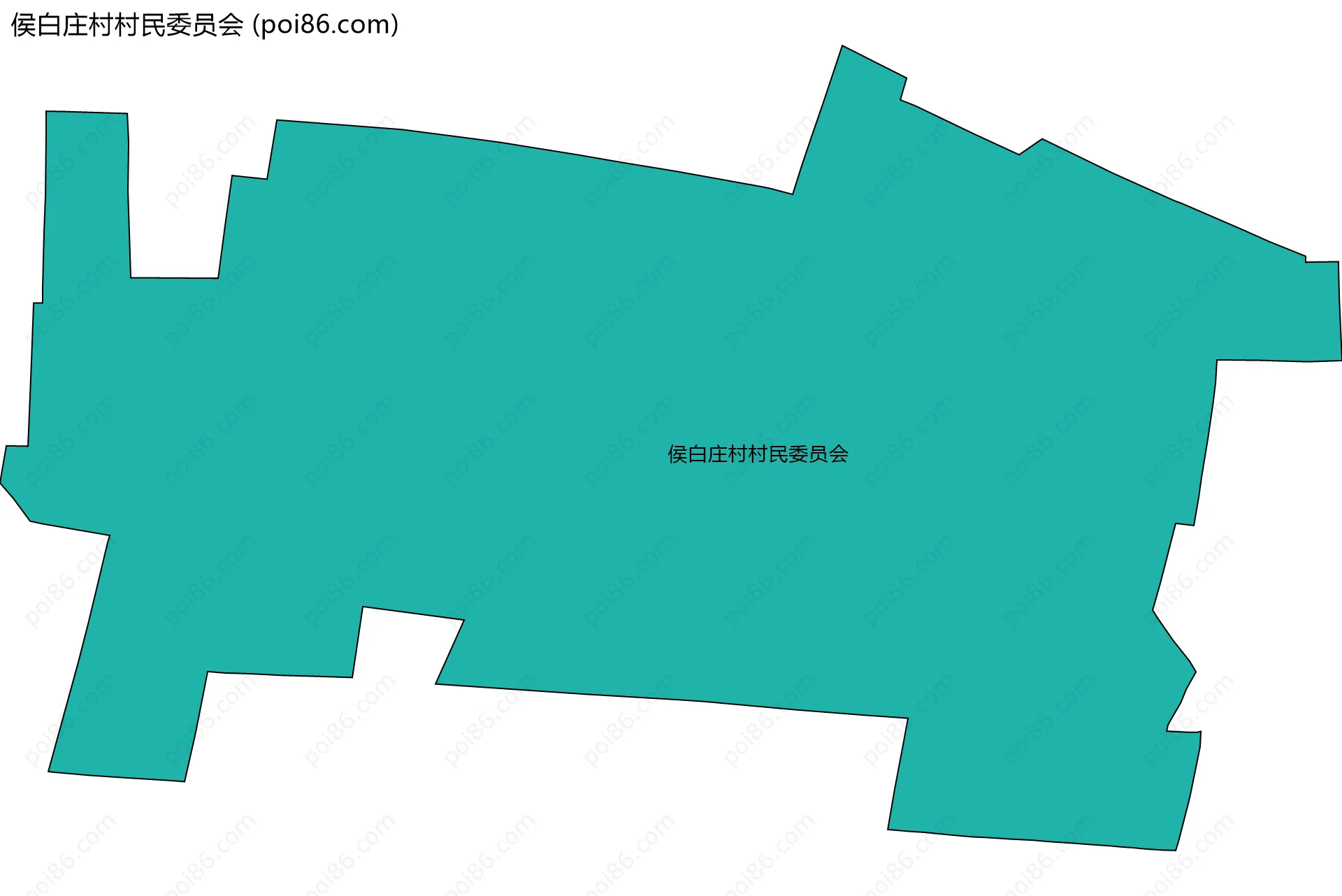 侯白庄村村民委员会边界地图