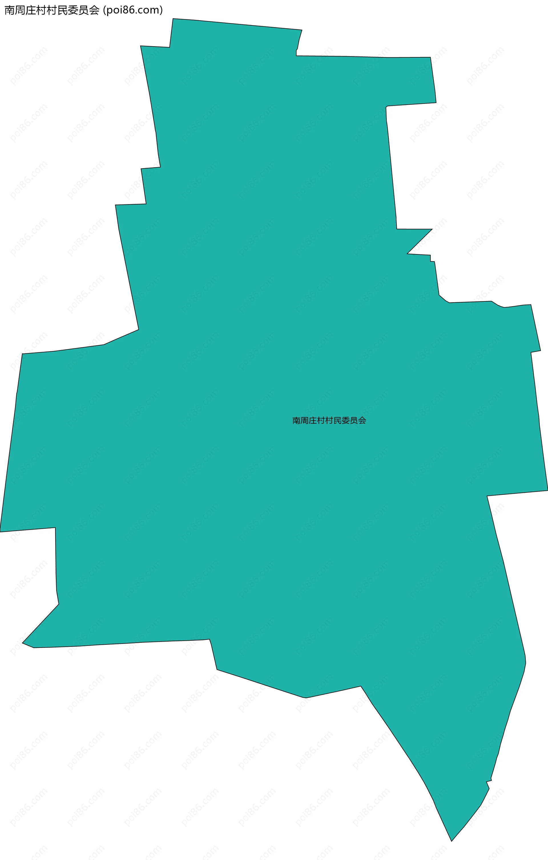 南周庄村村民委员会边界地图