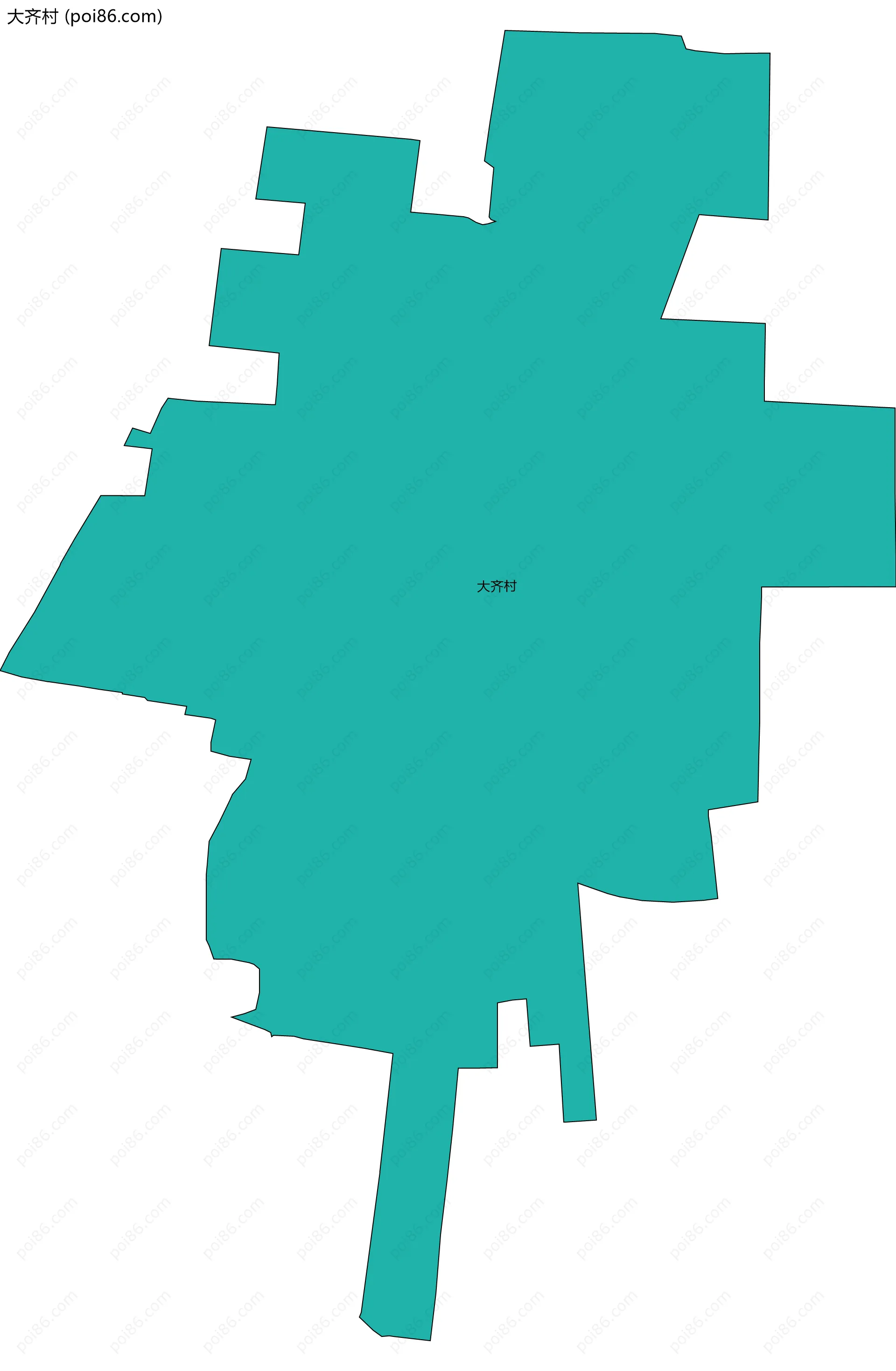 大齐村边界地图