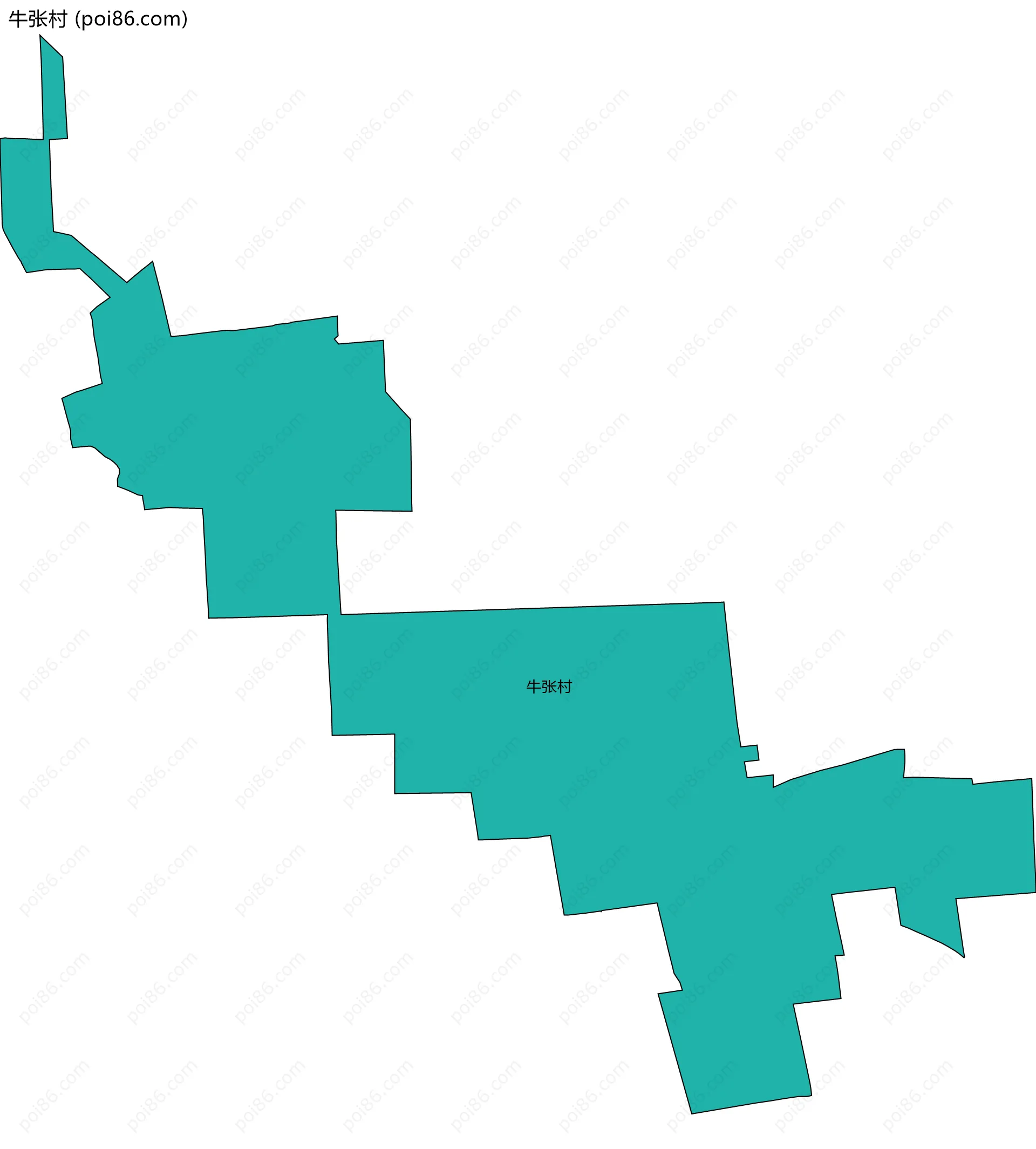 牛张村边界地图