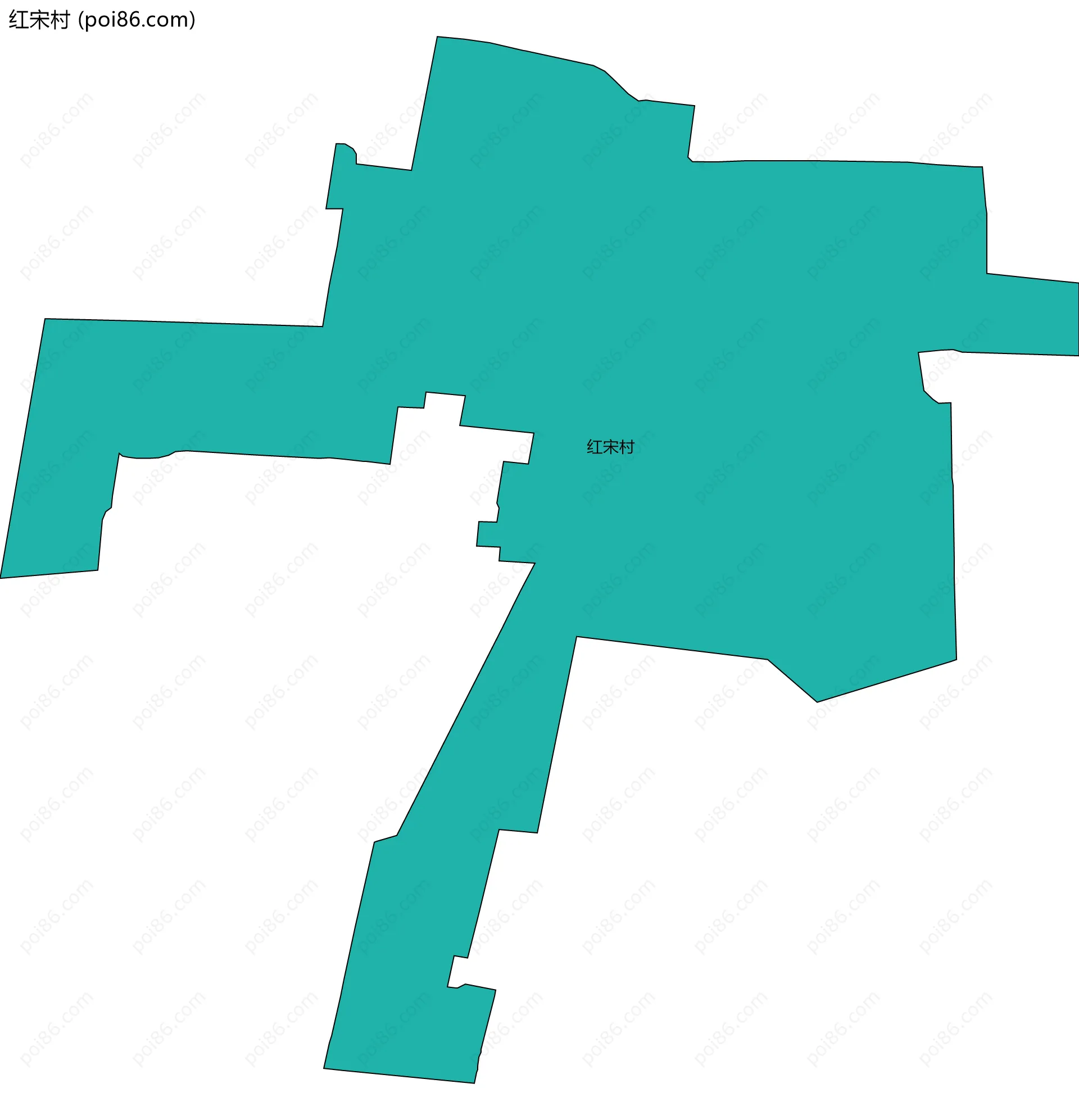 红宋村边界地图