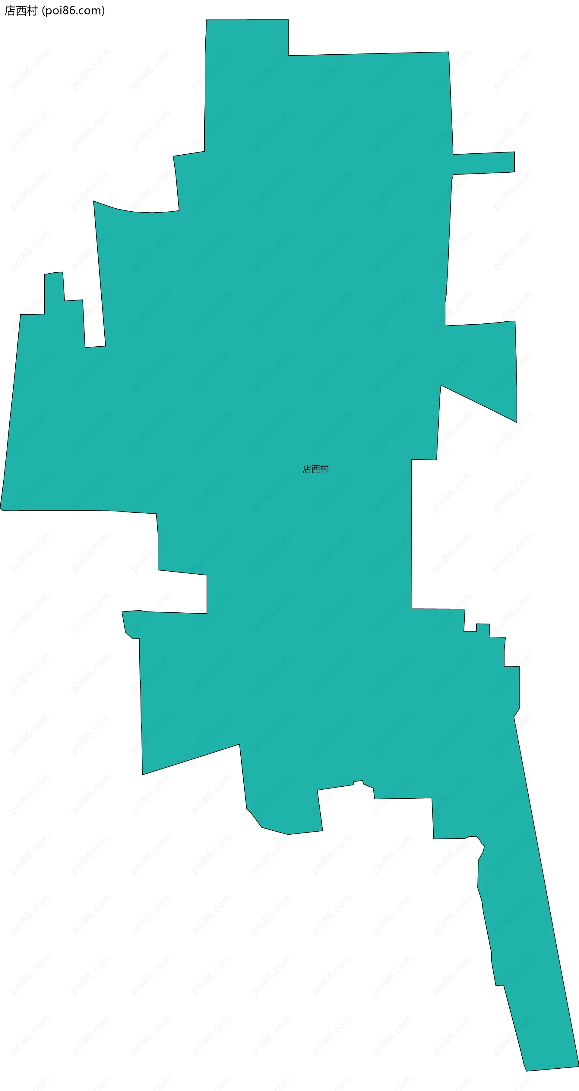 店西村边界地图