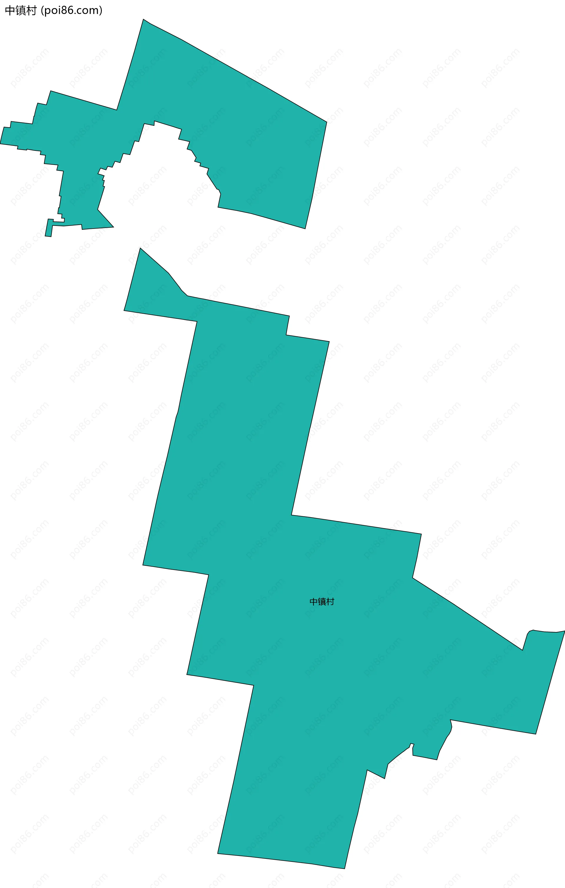 中镇村边界地图