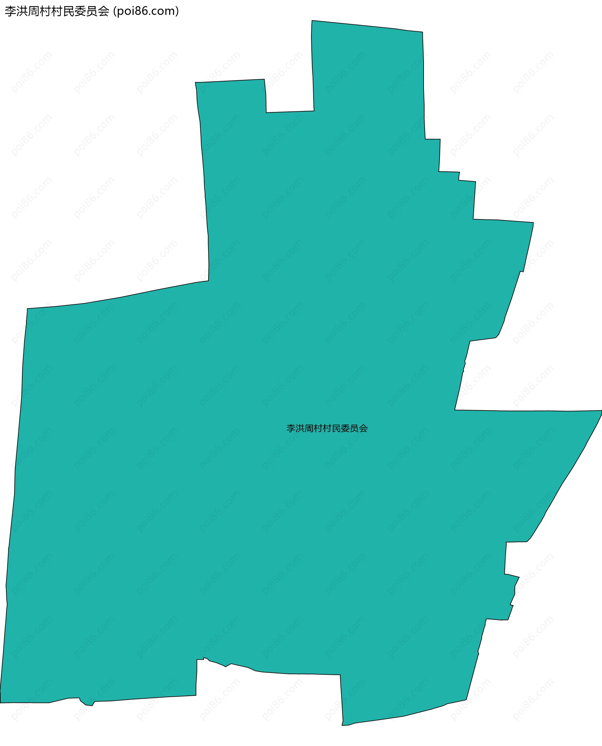 李洪周村村民委员会边界地图